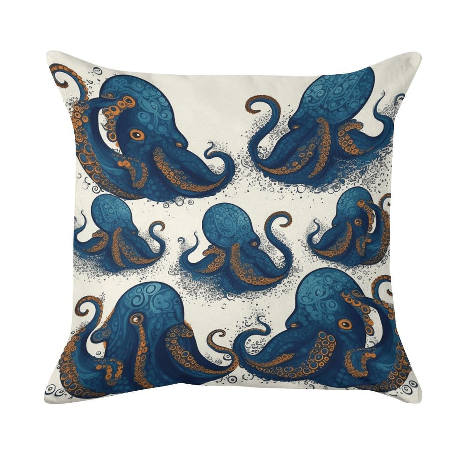 FekiLoot Throw Pillow Cover Tentacles Octopus Painting Art Decorative Square Pillow Cover Comfort Breathable Pillowcases Soft Velvet Square Modern Cushion Covers for Sofa Couch