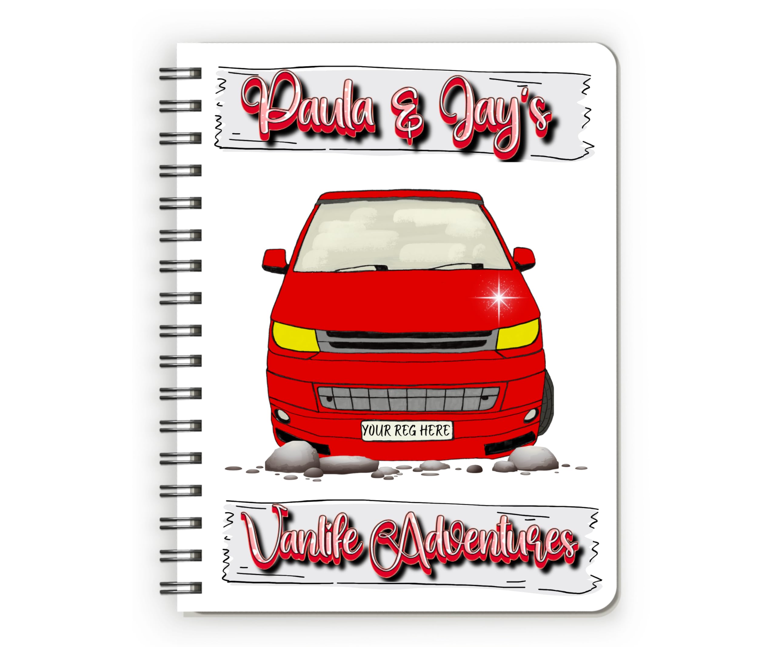 T5 Campervan Gifts, T6 Transporter Gifts, Personalised Campervan Journal Notebook, Campervan Notebook, Campervan Planner, Personalised Campervan Gifts, Vanlife Diaries, Campervan Notebook,