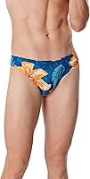 Speedo Men's Creora Highclo Printed Swim Brief - Chlorine-Resistant, UPF 50+ Sun Protection, Durable Pool Brief