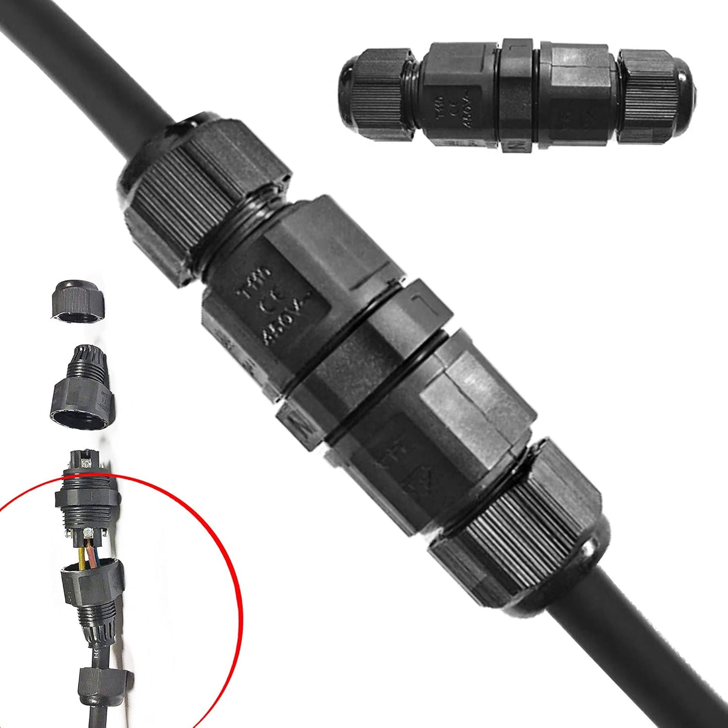 PowerSave Easy Fit Outdoor Inline IP68 Rated Waterproof Cable Connector