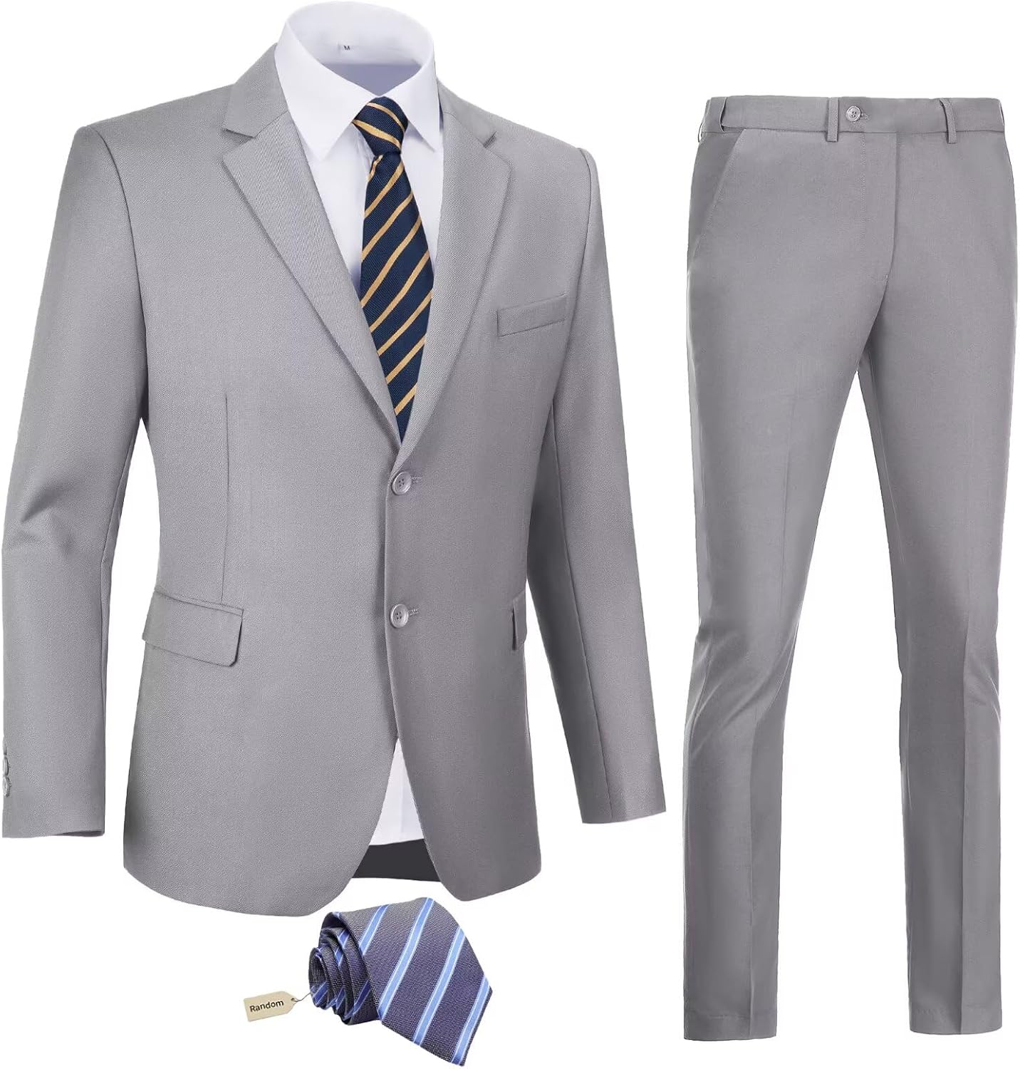 Mens Suits Slim Fit 2 Piece Suit Jacket and Pants Set Solid Tuxedos image 2