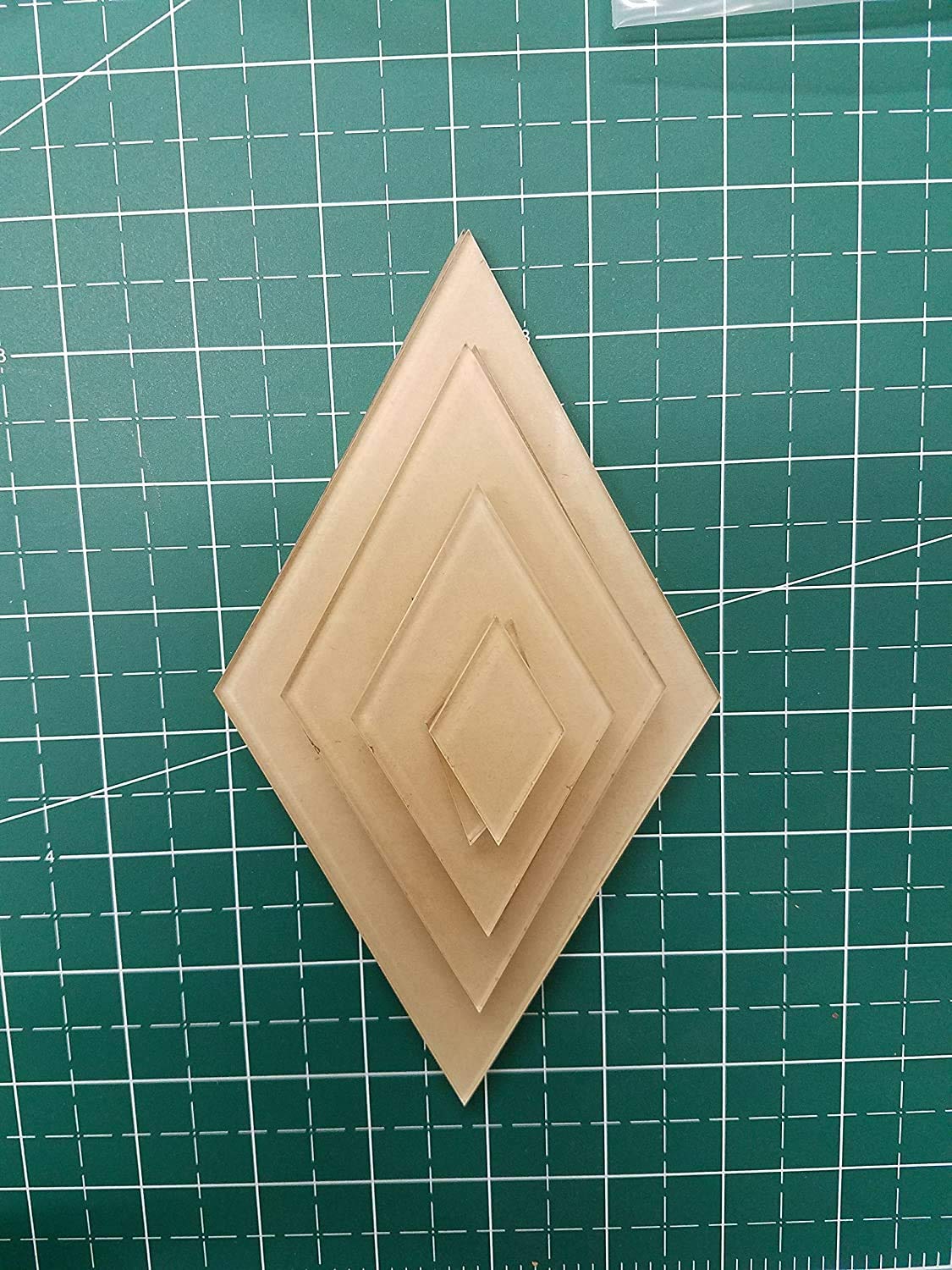 LaserThing Itajime Shibori Diamond Templates 4", 3", 2", 1" - 8 Piece Set