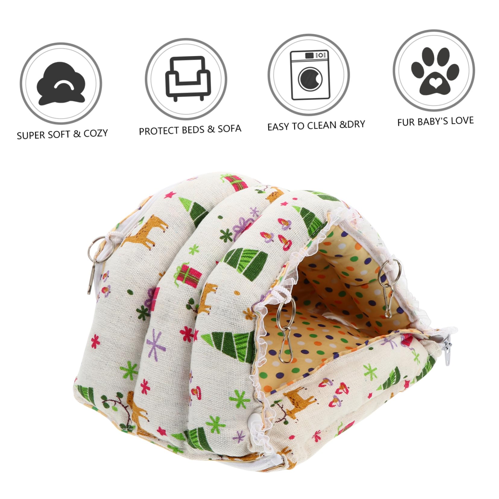 minkissy 3stücke Kleintier Nestzelt Für Hamster Meerschweinchen Und Kaninchen Warmes Halbgeschlossenes Schlafhaus Für Käfige Und Reisen Mit Süßem Design