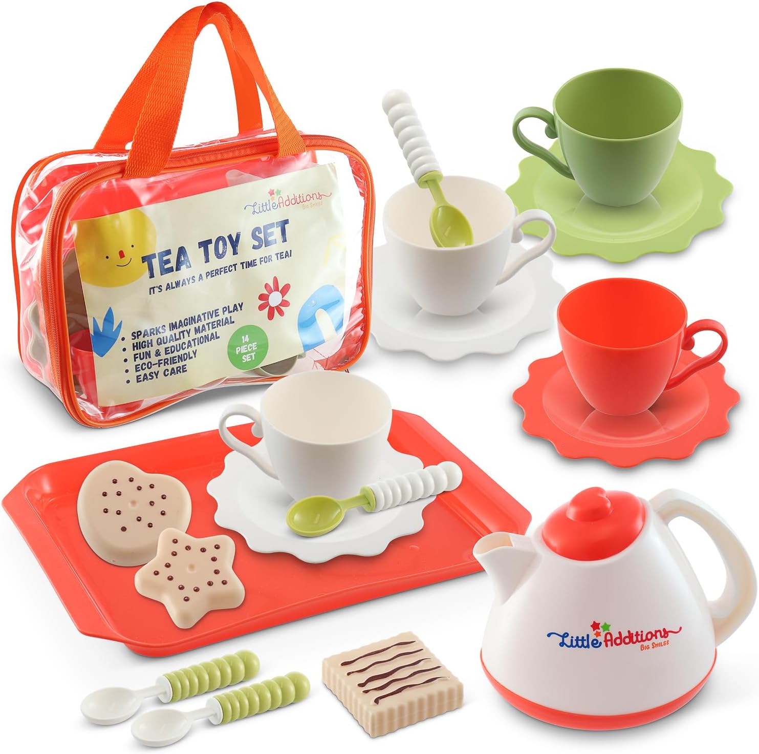Little Additions Tea Party Set for Little Girls, Plastic
