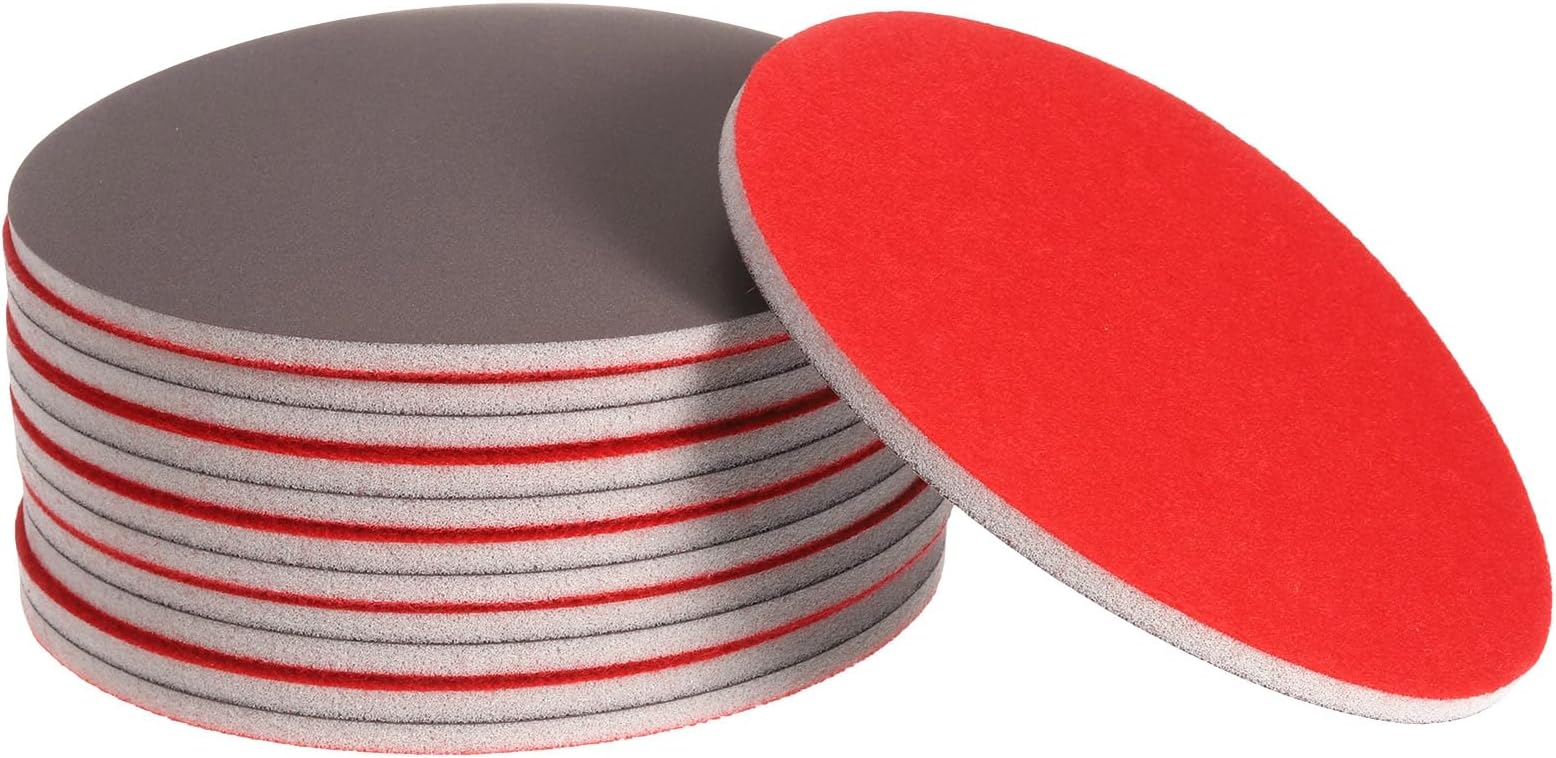 sourcing map 12pcs 3000 Grit Sanding Sponge 6 Inch Hook and Loop Sponge Sanding Disc Wet/Dry for Car Wood Drywall Metal