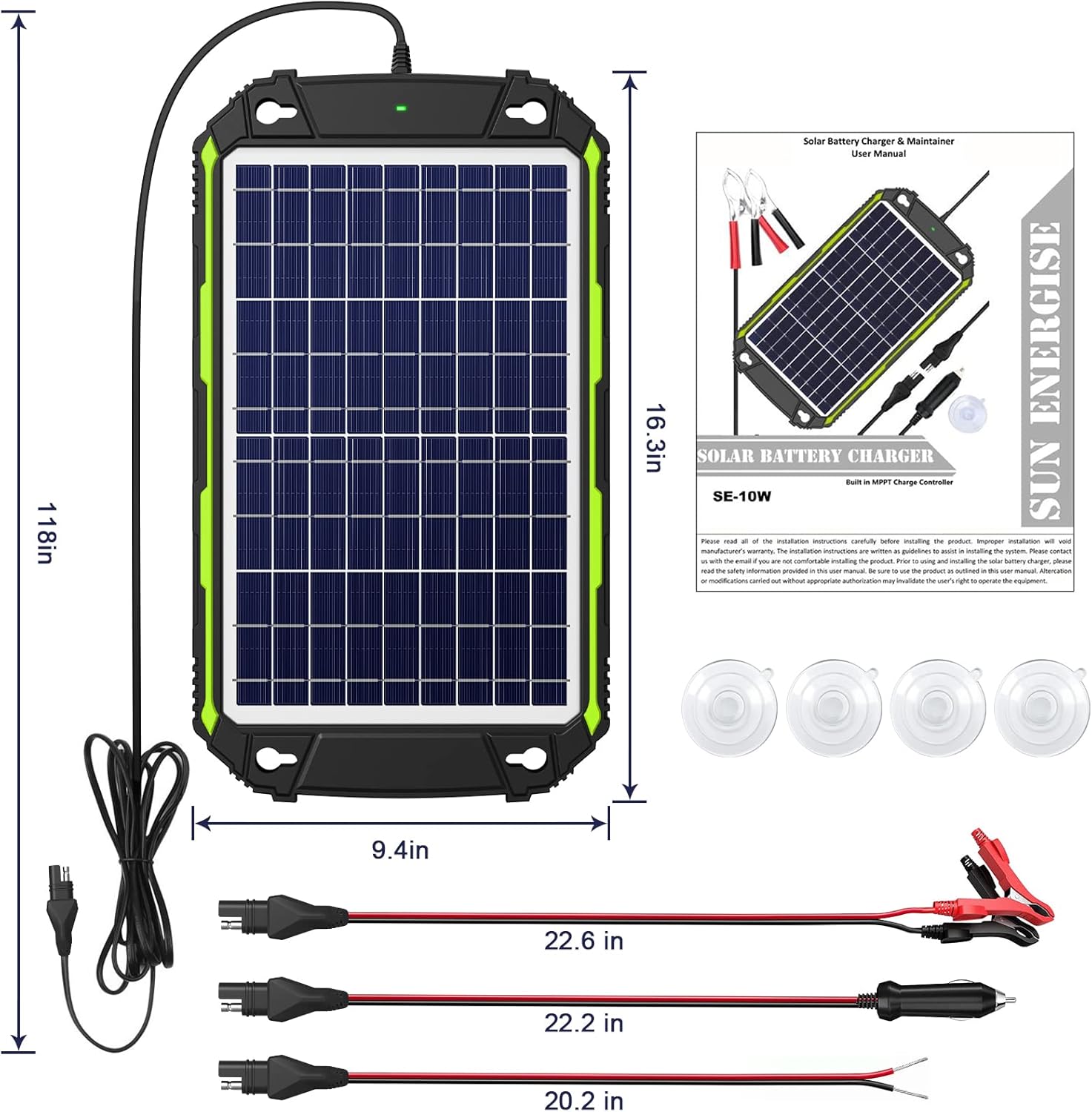 Amаzіng 🔥 10W 12V Solar Battery Charger & Maintainer, Waterproof Solar Panel Trickle Charger, Built-in Intelligent MPPT Charge Controller for Car, Boat, RV, Marine, ATV, Trailer, Powersports, Snowmobile