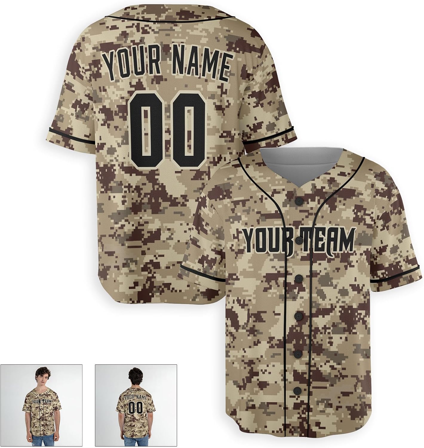 Custom Baseball Jersey with Black Trim for Men, Women, Youth, Toddlers & Infants - Add Your Name & Number - Piping & No Piping Options