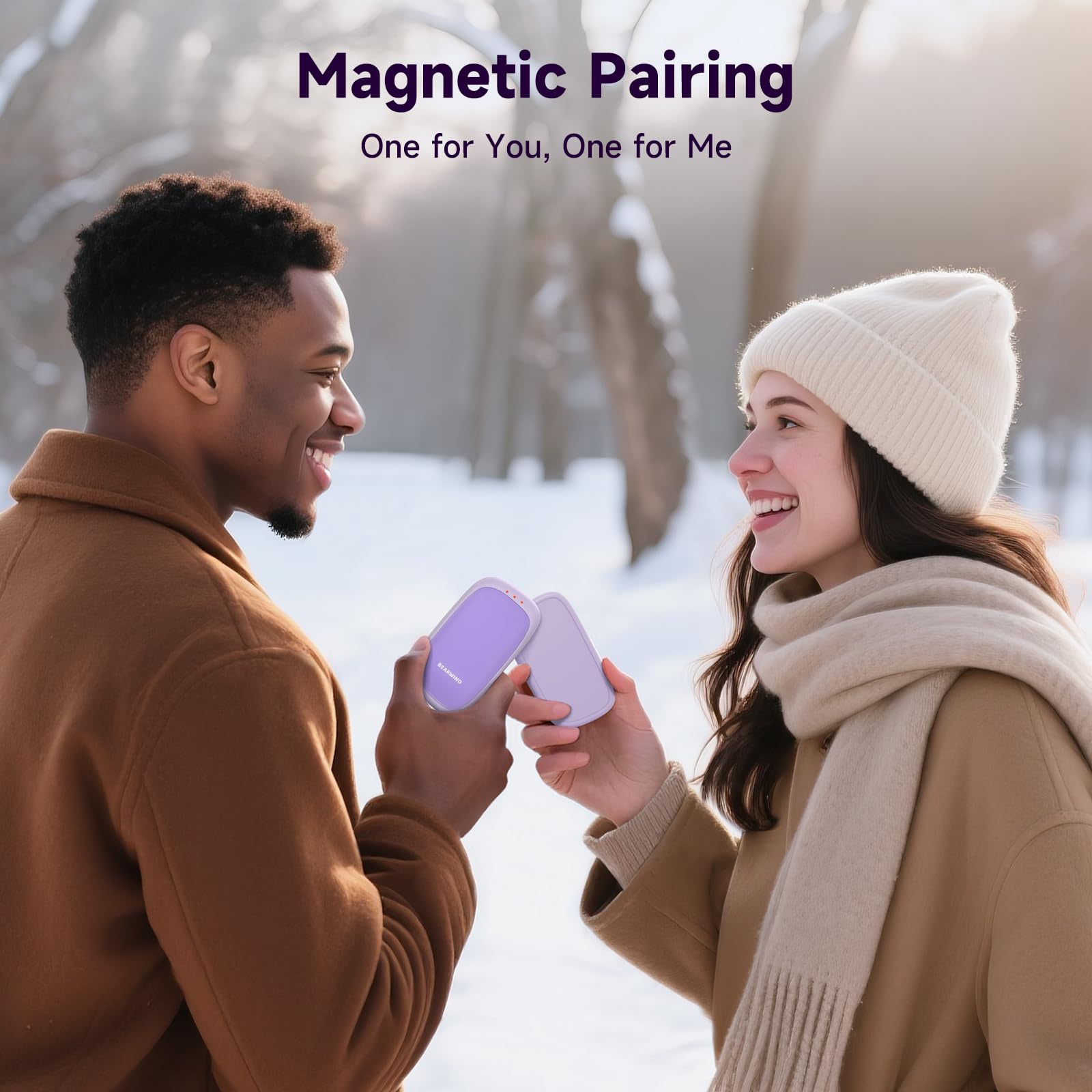 Scaldamani elettrici ricaricabili – Confezione da 2 scaldamani magnetici tascabili con chip AI, attrezzi da caccia portatili, riutilizzabili per l'inverno, idee regalo per uomini, donne