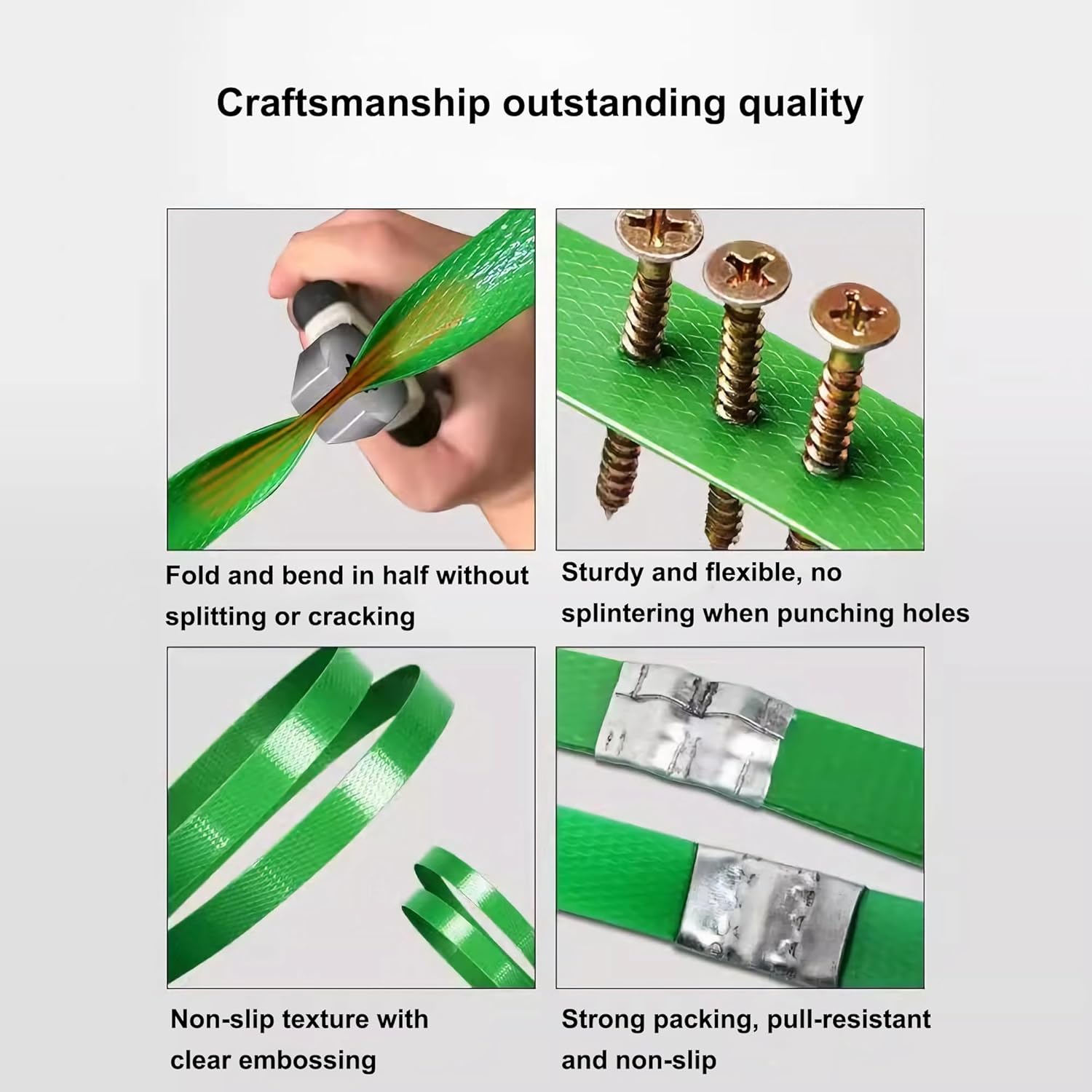 Packaging Strapping Banding PET Pallet Strapping Roll Industrial 1000ft x5/8’’x 0.035"-1500LB Heavy Duty Strength Rust Resistant Polyester Strapping Coil & 100 Buckles