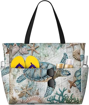 Beach Tote Bag for Women Beach Bag Waterproof and Sandproof Tote Bag with Wet Bag Large Travel Bag for Weekend Travel