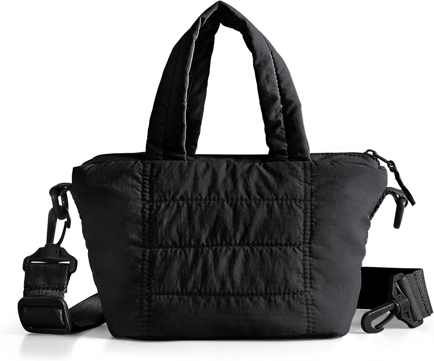 Mini Puffer Crossbody Bag for Women with RFID Blocking Pocket, Small Quilted Crossbody Purse with Handles