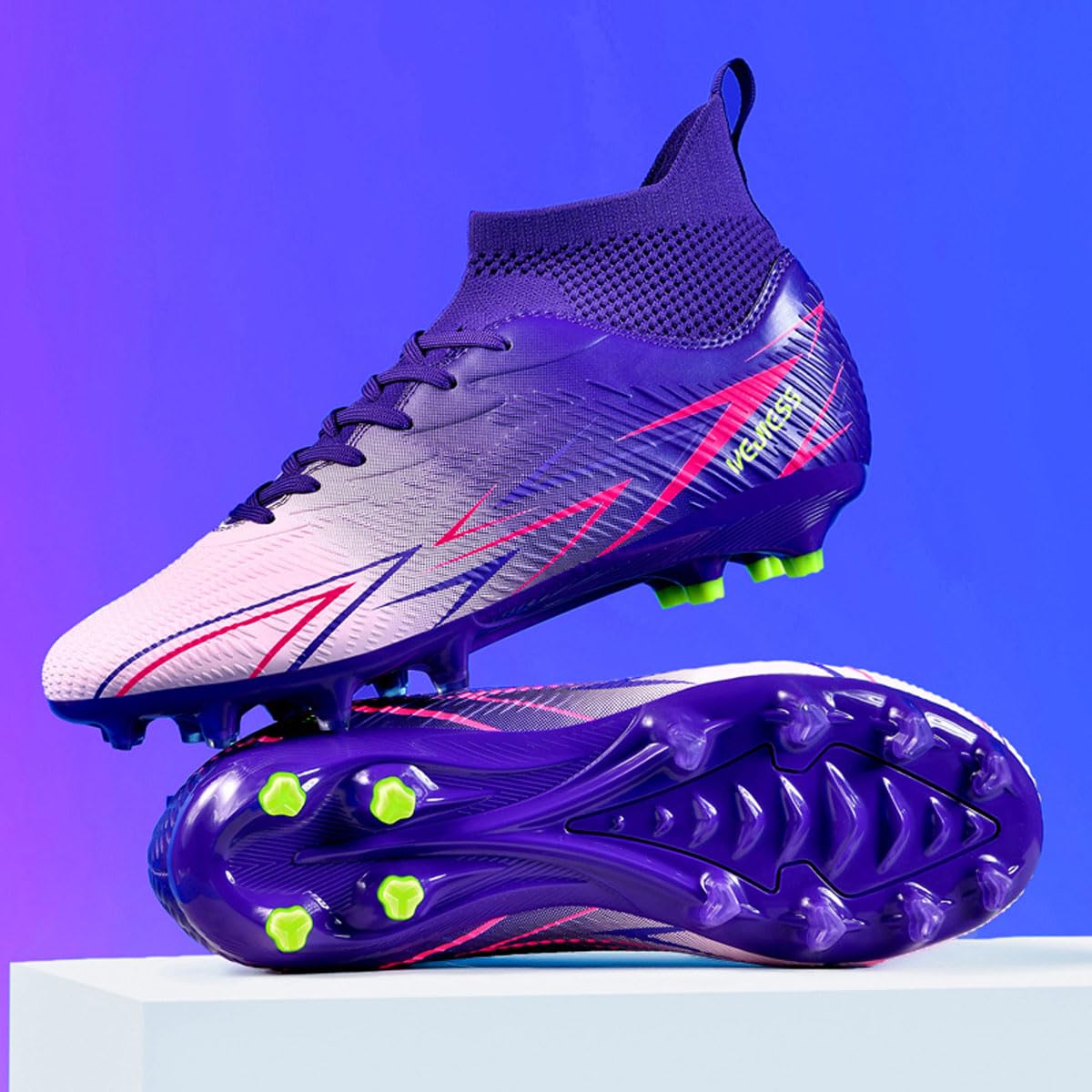 Botas de fútbol para Hombre, Unisex, Profesionales, para Exteriores, para niños, Banda Alta, adecuadas para césped Artificial, Zapatos de competición