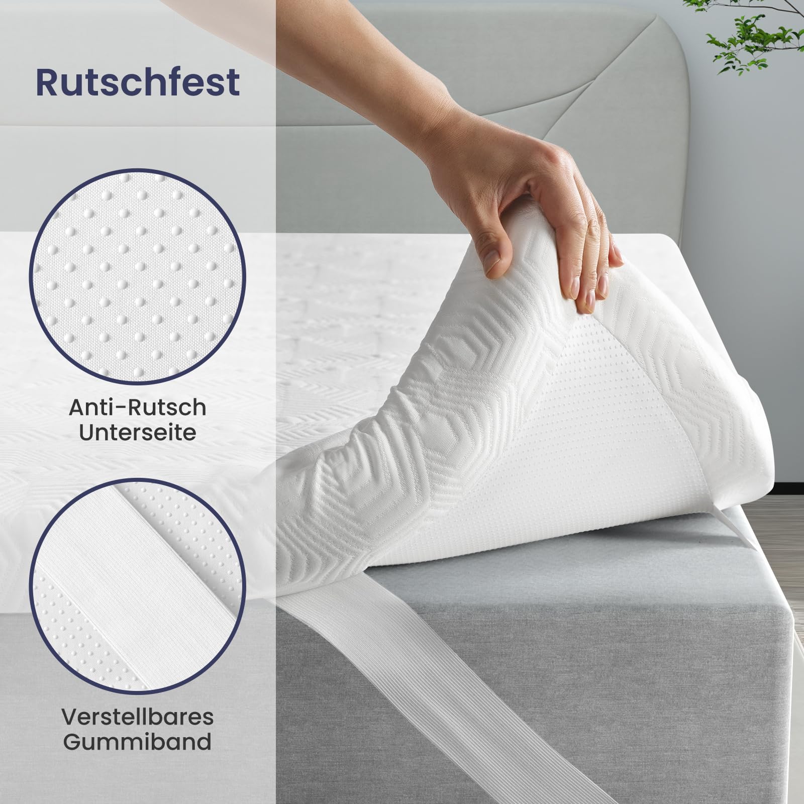 BedStory Surmatelas ferme 140x200cm-5cm d'épaisseur Deux niveaux de fermeté H3 & H4 Surmatelas, surmatelas à 7 zones en mousse à froid, surmatelas pour lit à sommier tapissier, caravane, canapé-lit