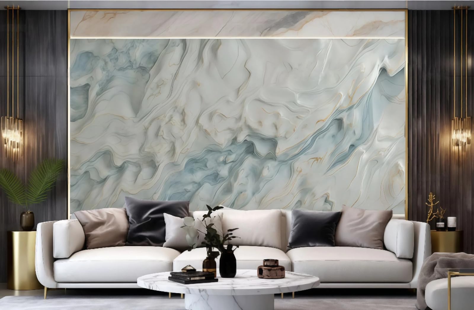 Tapeta sztuka nowoczesna góra ulga niebieska fala kamień łupek TV sofa tło tapeta ścienna salon sypialnia jadalnia mural, 3D, 200 x 140 cm