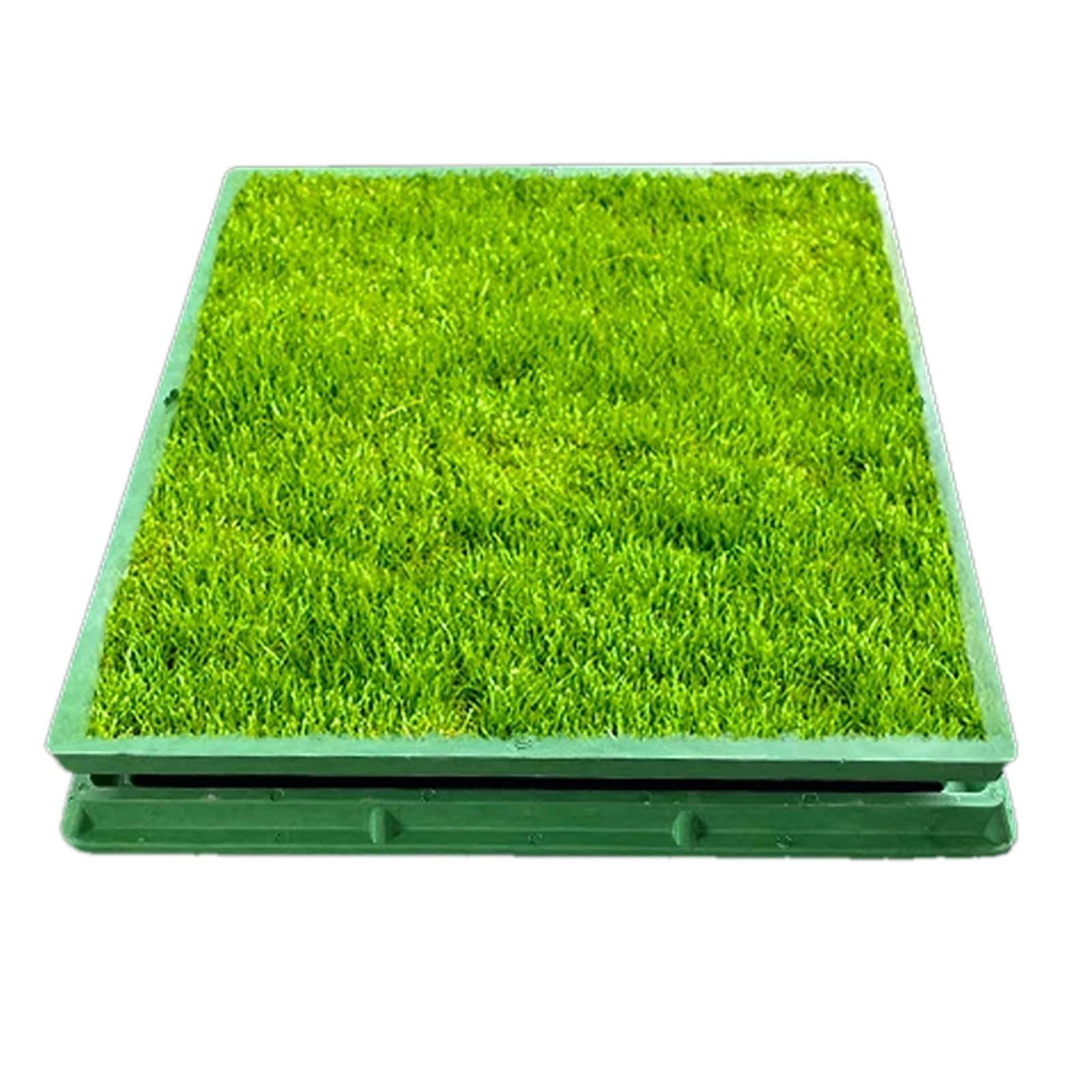 GBRSXYIP Heavy-Duty Embedded Septic Tank Lid - Waterproof Green Garden Manhole Cover & Frame Round/Square Resin Planting Grass Pot Well 27.5"x27.5" for Lawn Drainage Solutions