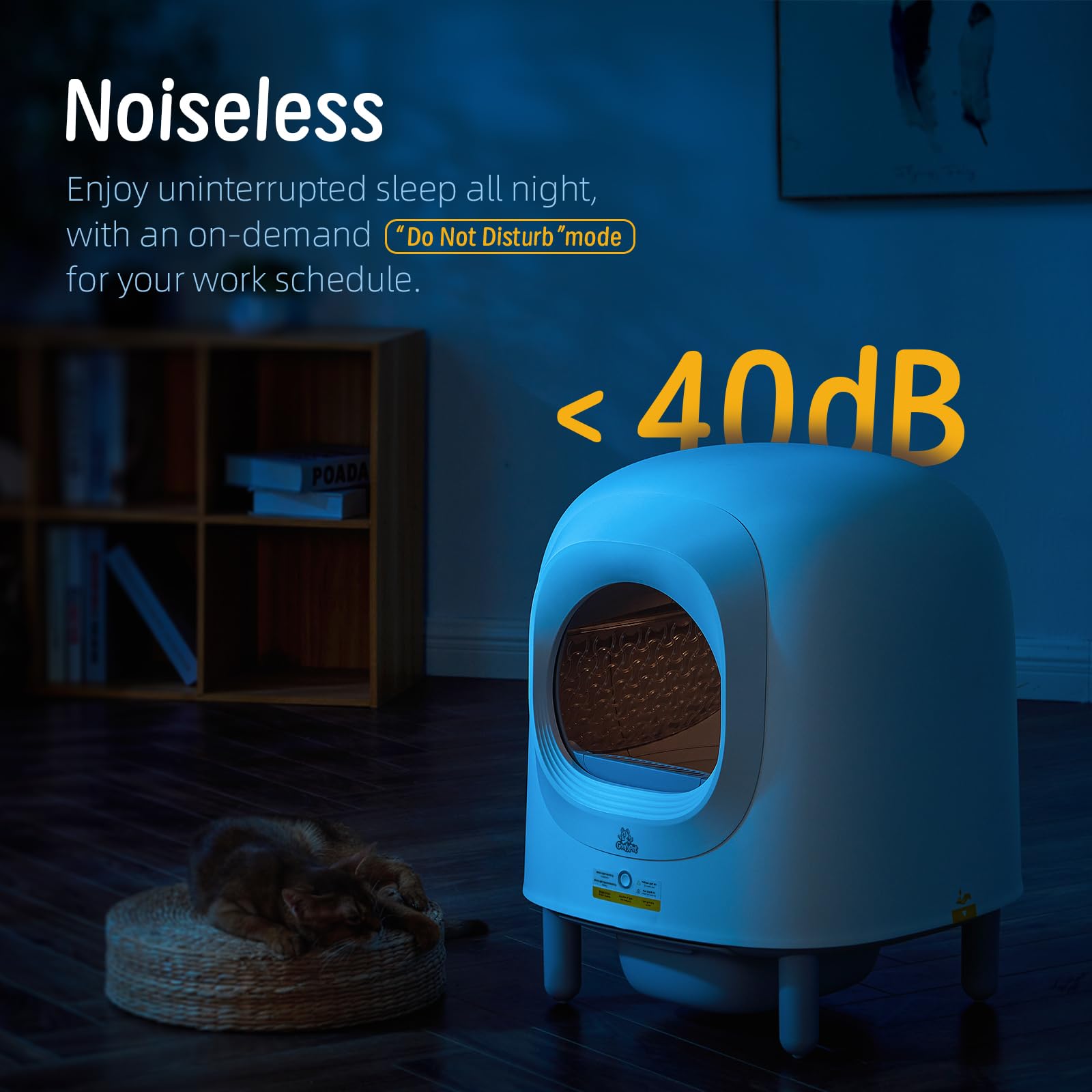 Self Cleaning Litter Box, Automatic Cat Litter Box with APP Control, Smart Safety Sensors for Multiple Cats, Odor-Free Waste Disposal with Cat Litter Tracker, Includes 1 Trash Bags - image 4