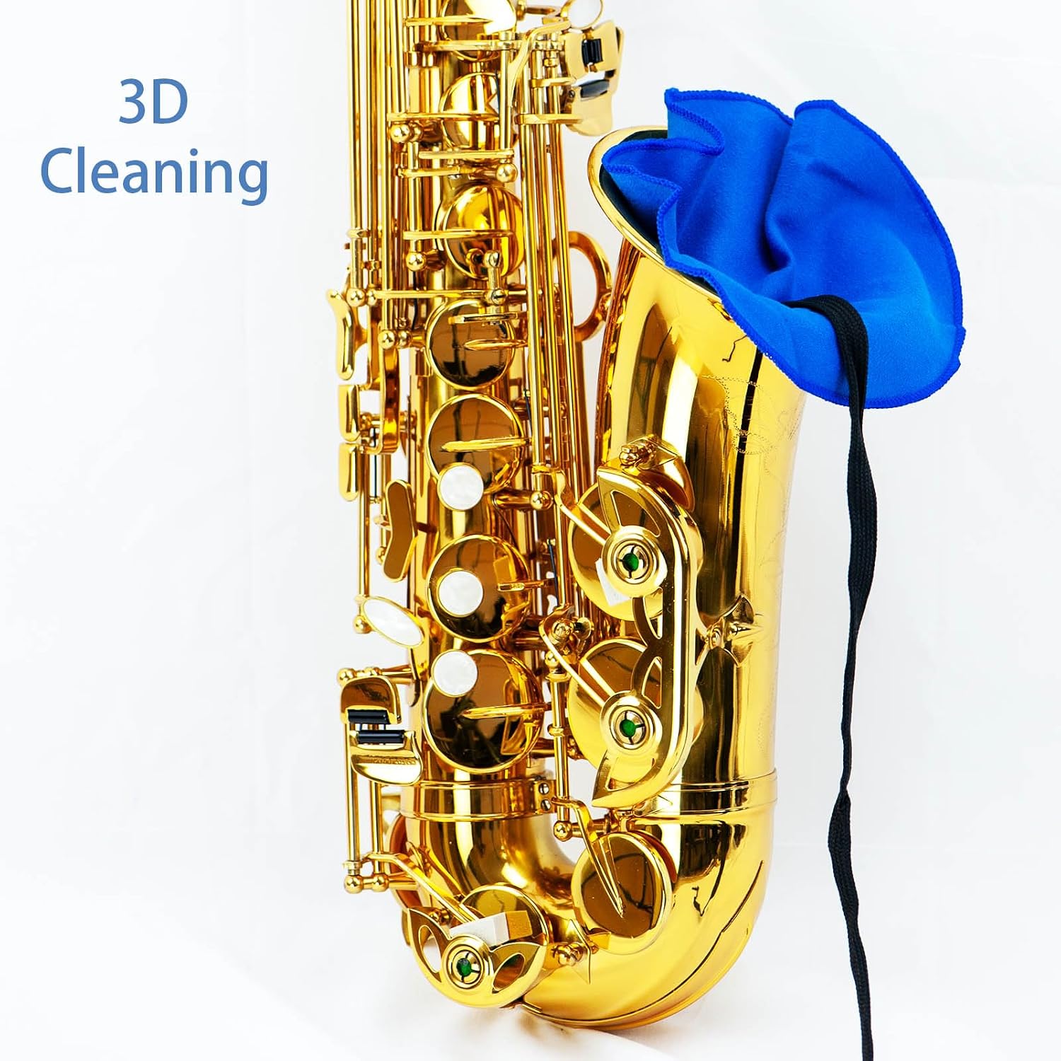 Saxophone Cleaning Swab for Tenor & Alto Sax - Premium Absorbent Microfiber Cloth for Saxophone & Clarinet Body, Inside Tube Cleaner for Moisture Removal -Reusable Sax Cleaning Accessory