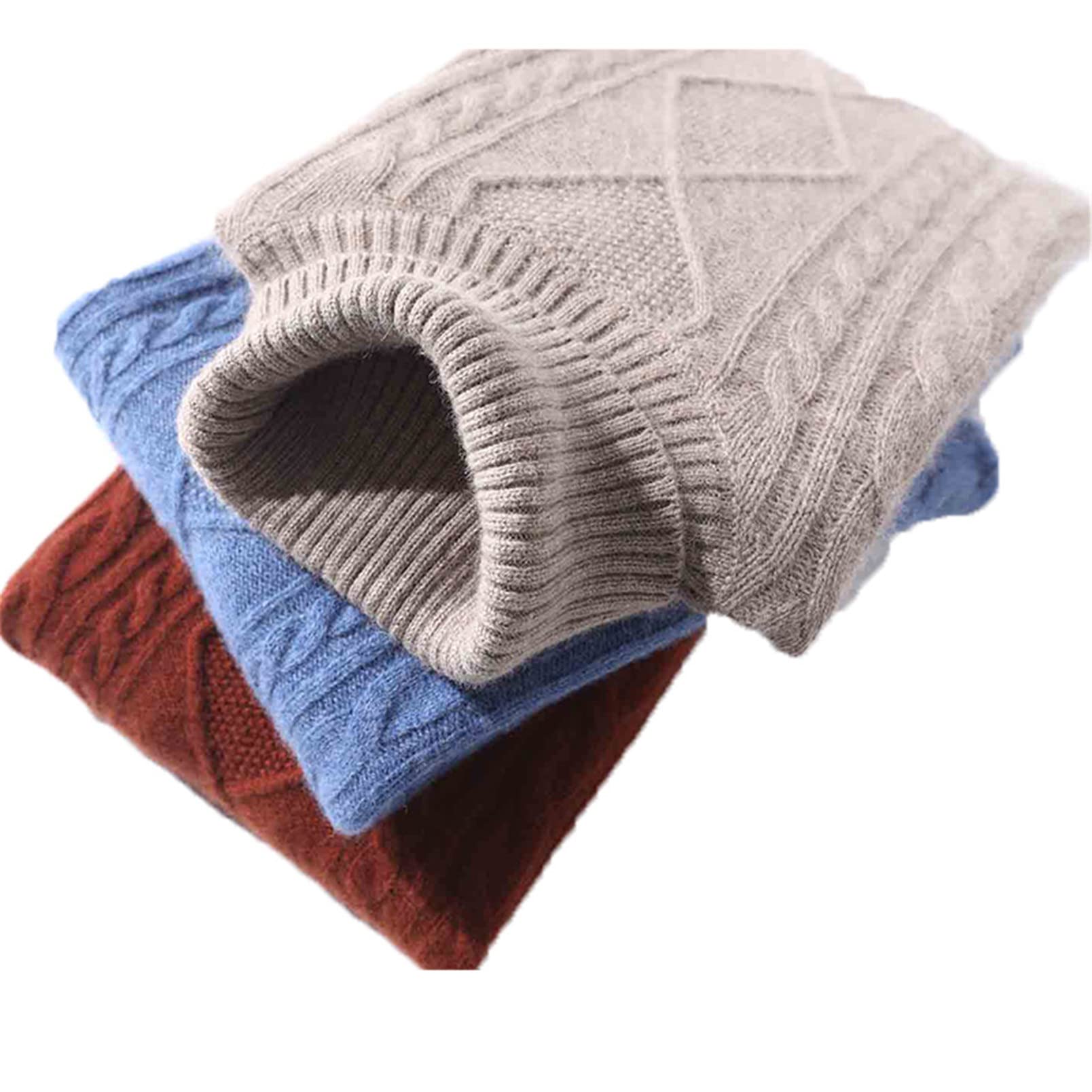 Dolcevita Maglioni per le Donne Cavo Femminile Manica Lunga Maglia Maglione Inverno Caldo Lana Cashmere Maglione, Caramello, S