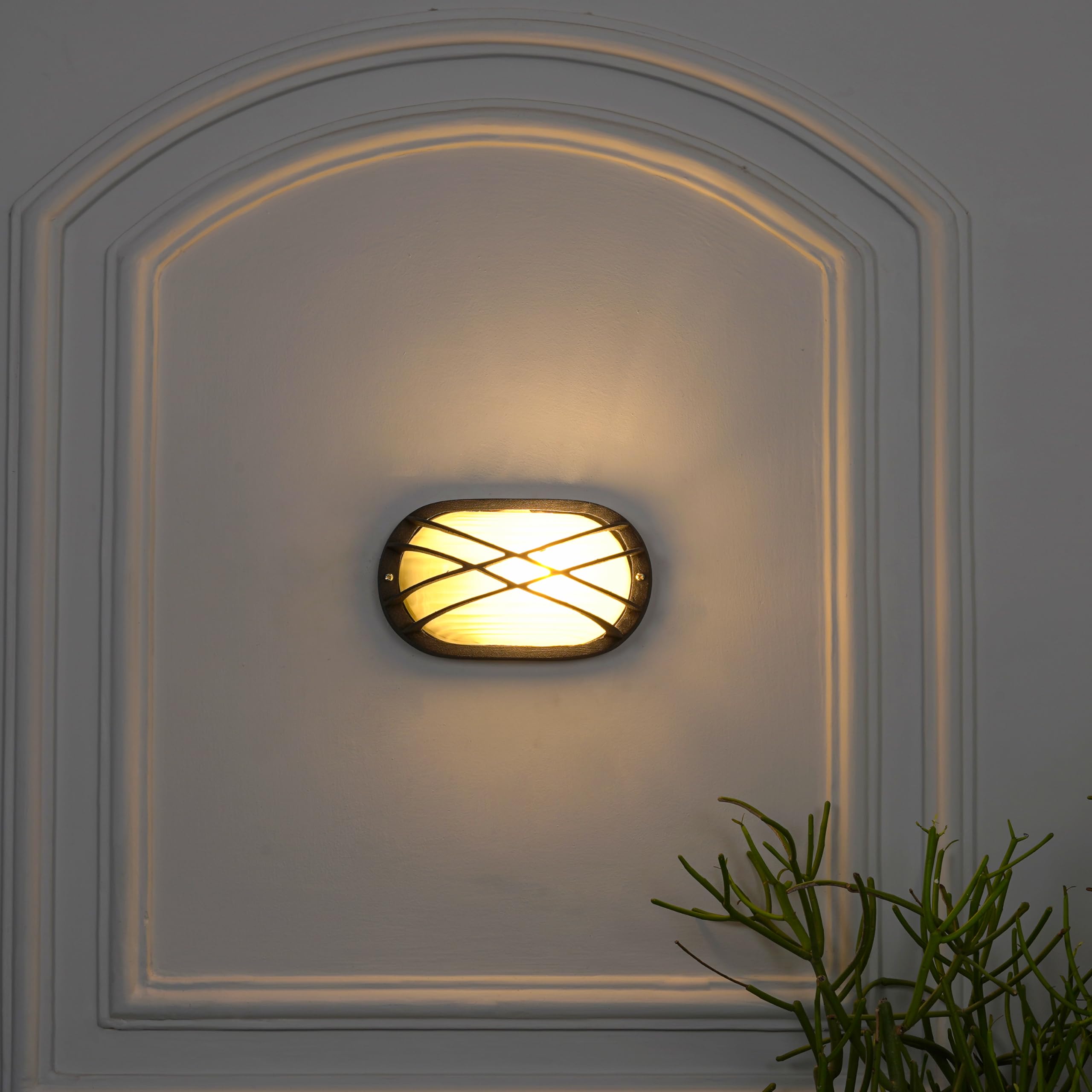 Aqua Oval Grey Outdoor Wall Light-image-26