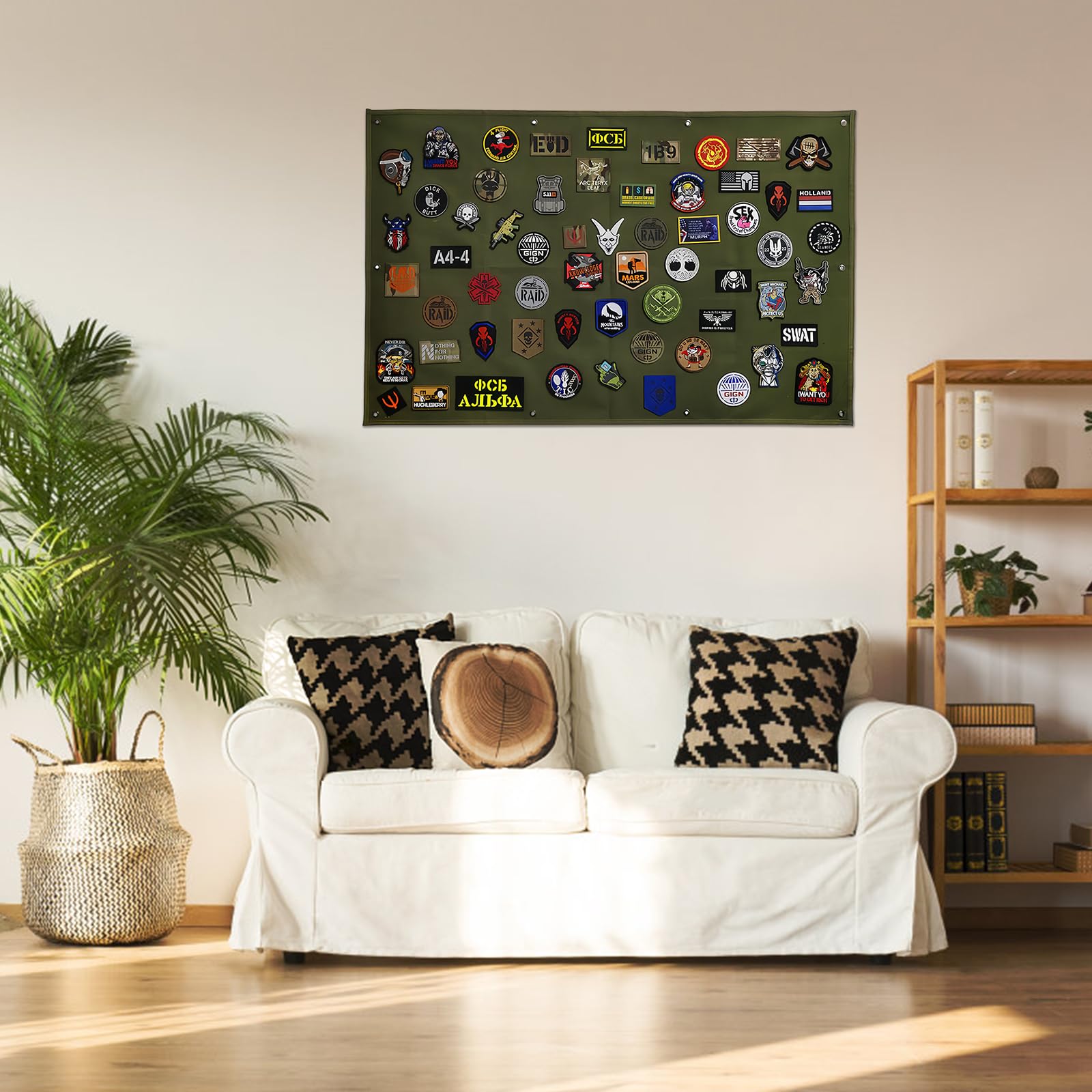 Supporto Toppe Tattiche Militari, panno per esposizione delle toppe, Pannello da esposizione tattica pieghevole, 108 x 70 cm