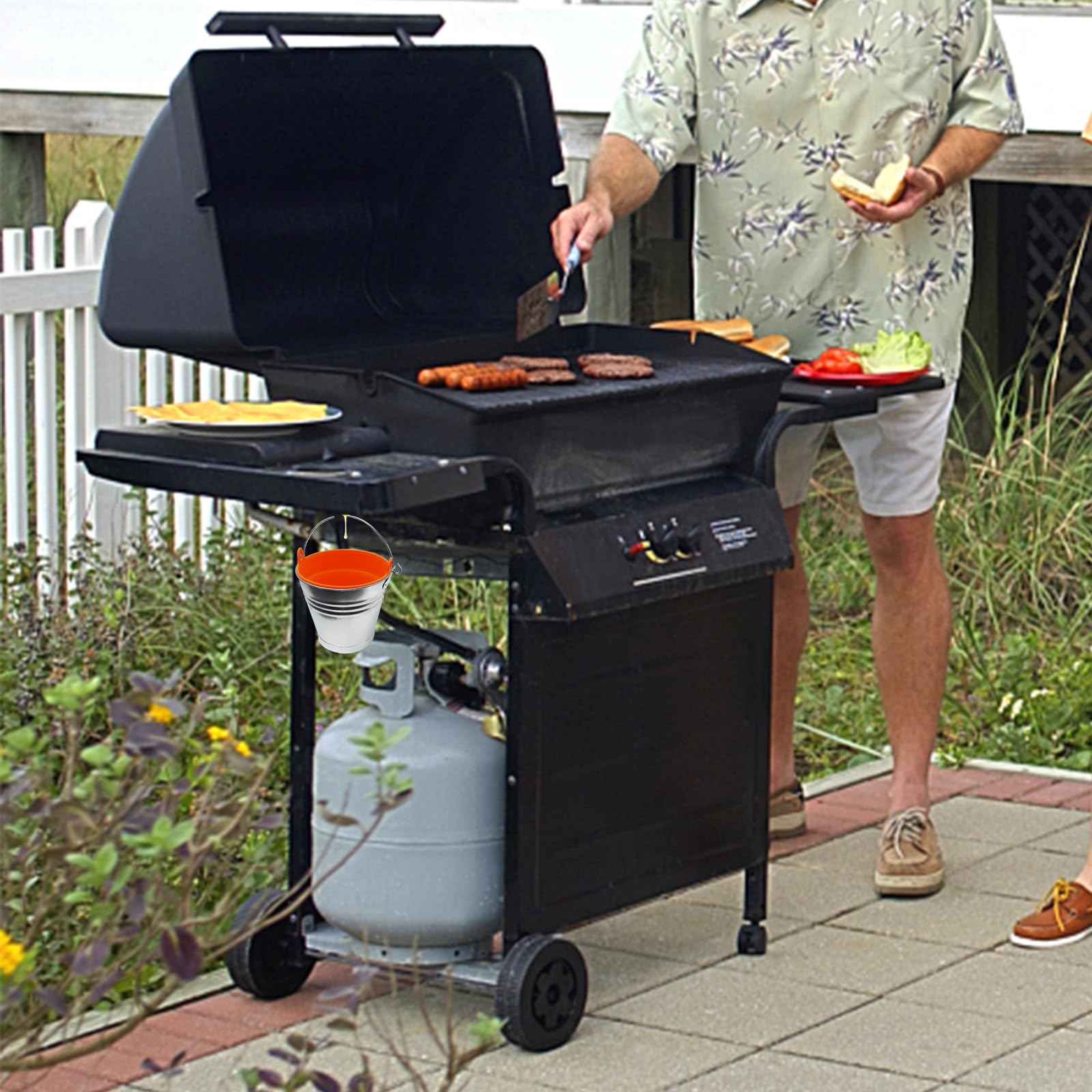 Lot de 2 revêtements de seau à graisse en silicone pour Traeger