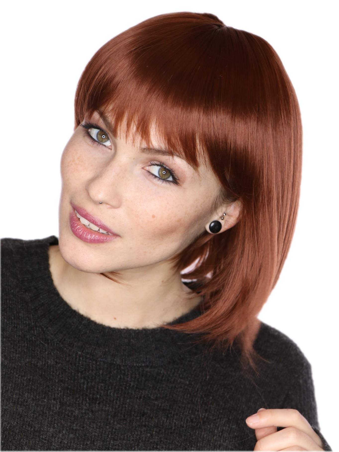 Prettyland Matte Natural Short BoB Wig in Brown and Black Mixed Full Volume C1920