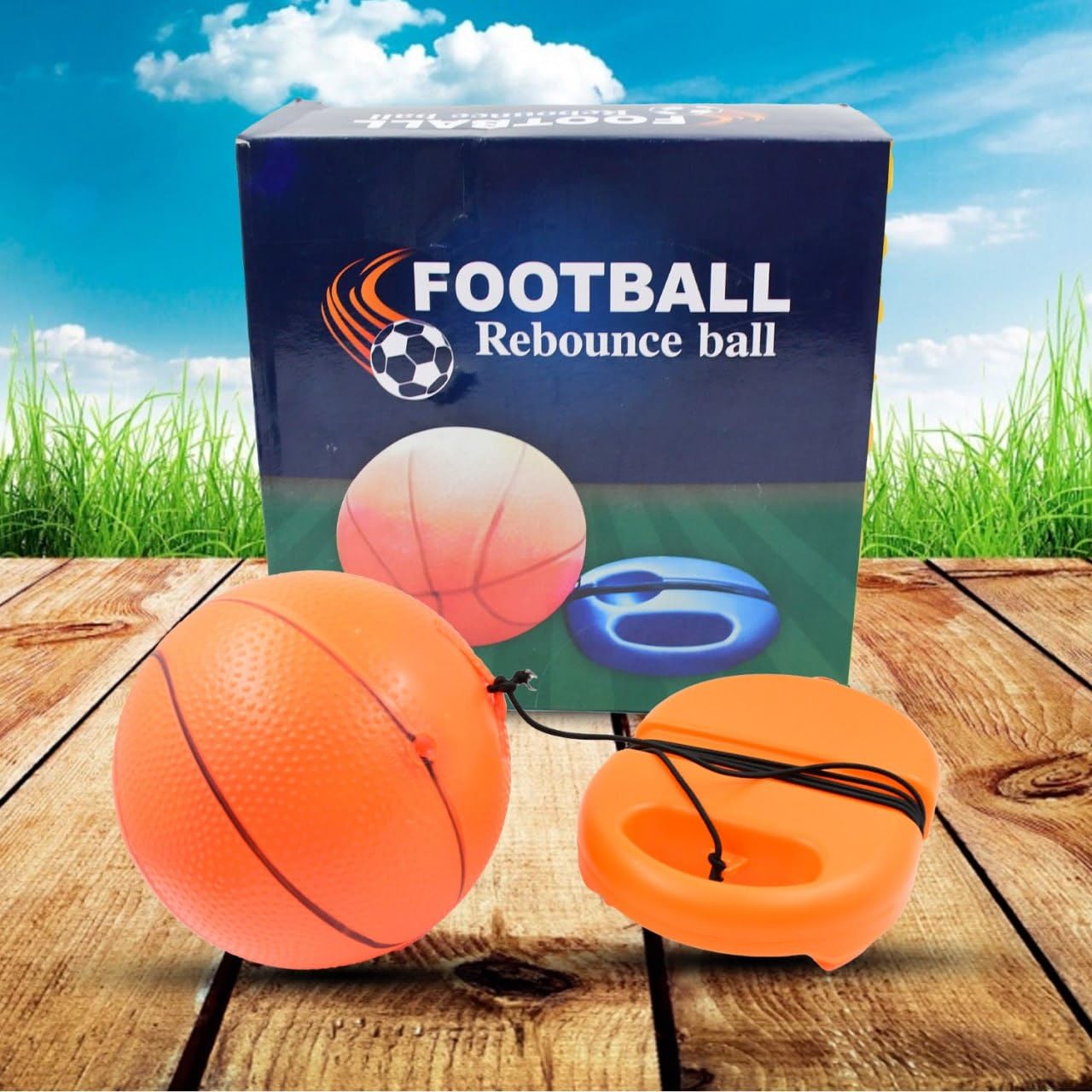 Abhaymart Football Trainer Rebound Ball with String Solo Football Trainer Set Self Football Practice Ball with String Trainer Rebound Ball with Rope Fill Sand or Water (Multicolor)-image-22
