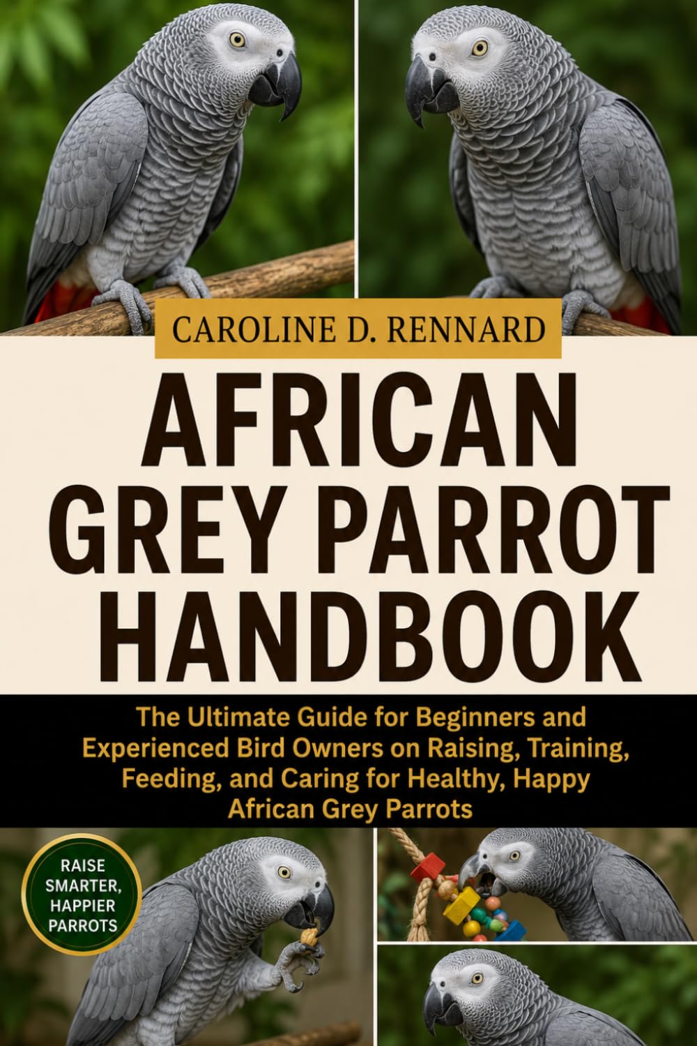 AFRICAN GREY PARROT HANDBOOK: The Ultimate Guide for Beginners and Experienced Bird Owners on Raising, Training, Feeding, and Caring for Healthy, Happy African Grey Parrots