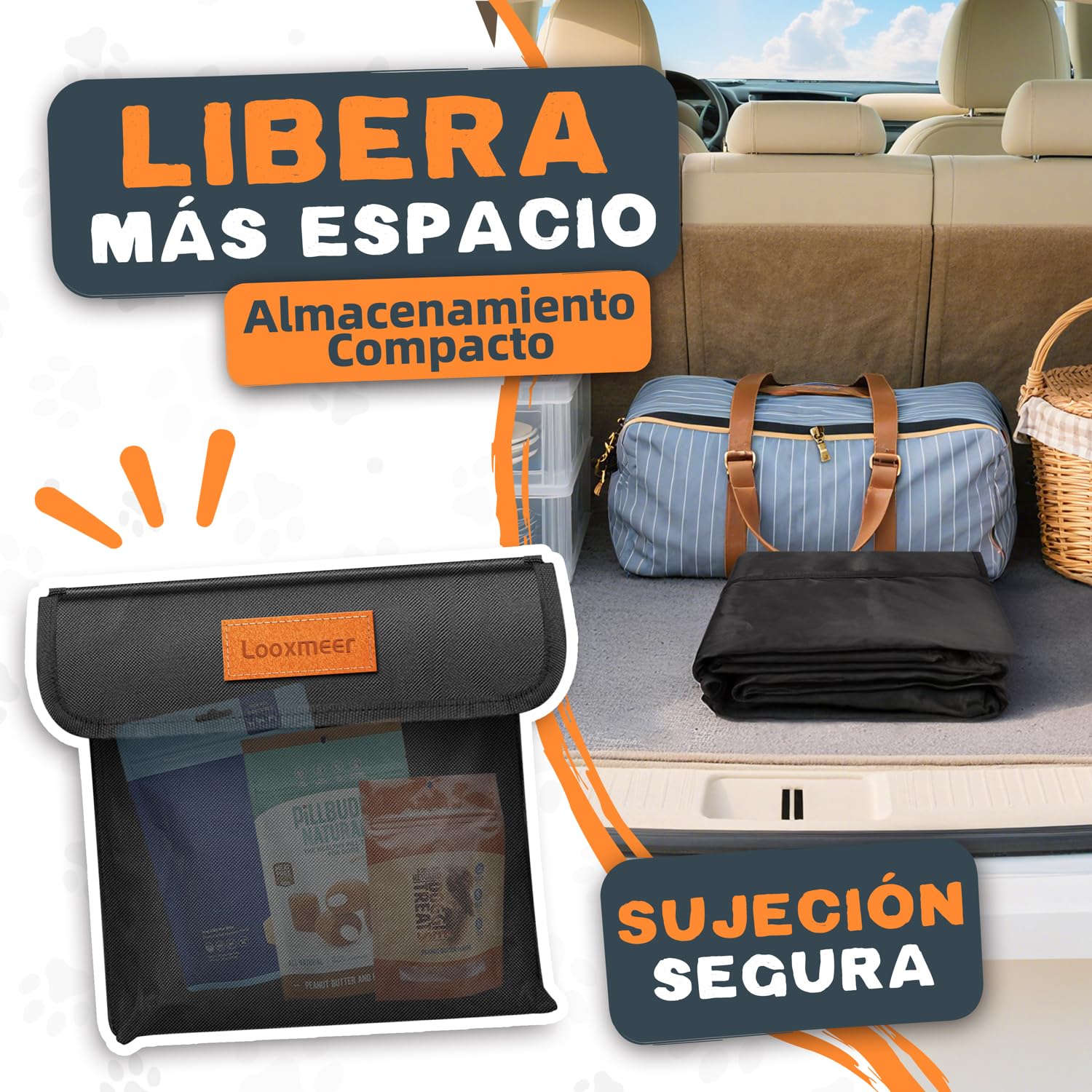 Funda Maletero Coche Perros Universal, Protector Antideslizante y Impermeable, con Protección Lateral, Cubierta Coche Antiarañazos Lavable para SUV Camión Sedán, Negro(Ligero)