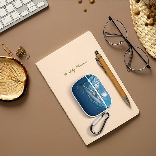 Miniatura 7 de Silky-Shark - Funda para Airpods Pro (21 generación) con llavero, funda protectora completa a prueba de golpes, funda rígida de policarbonato