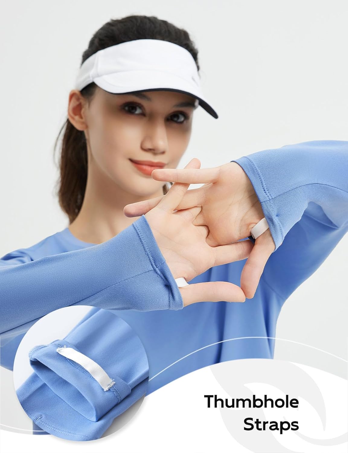 baleaf Women's Long Sleeve Workout Shirts Lightweight Quick Dry Running Athletic Yoga Tops with Curved Hem Thumb Loop