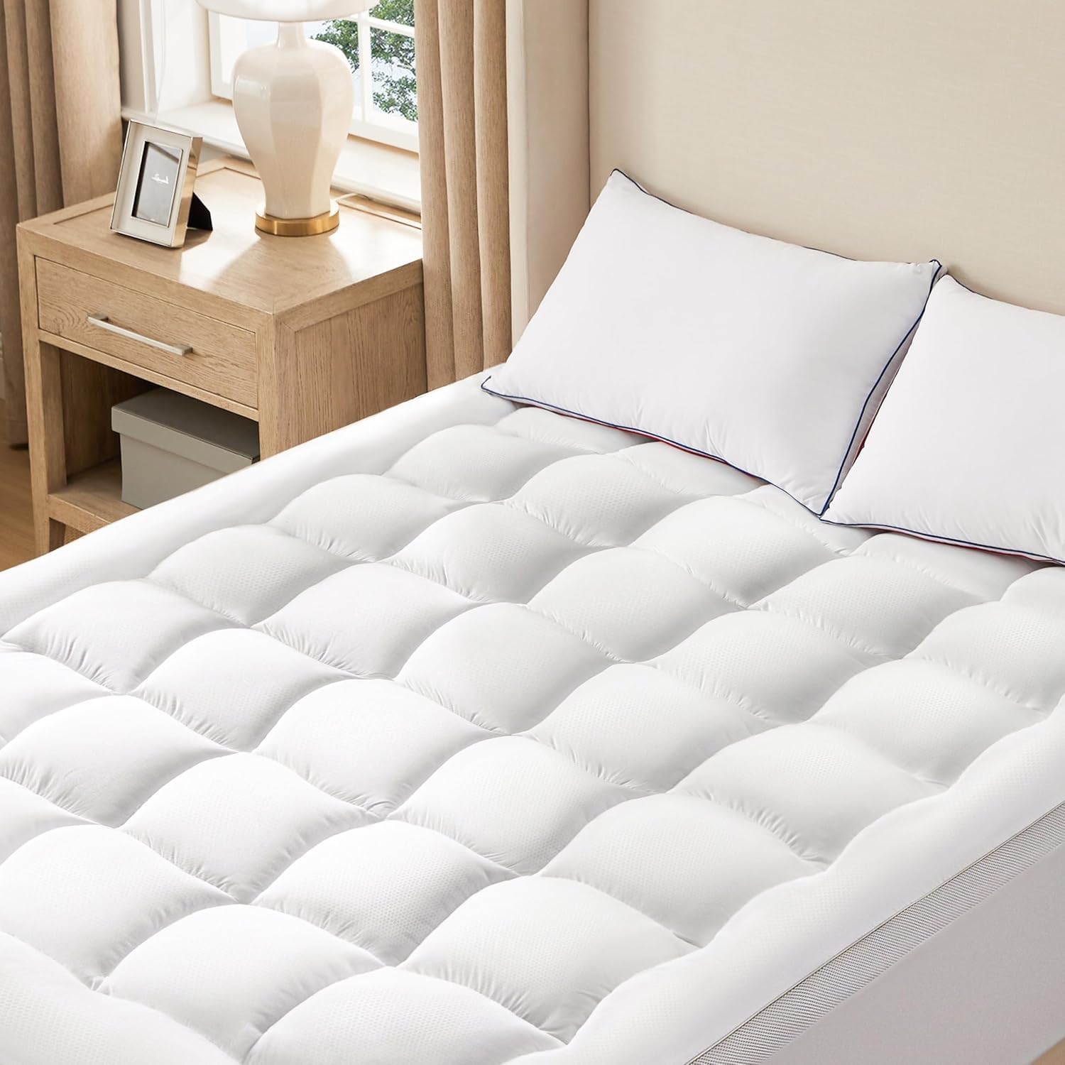 Bedsure Twin Mattress Topper - Soft Extra Thicker Mattress Pad, Quilted Fitted Mattress Topper with 8-21" Deep Pocket, Breathable Fluffy Pillow Top, White (Extra Thicker), 39x75 Inches