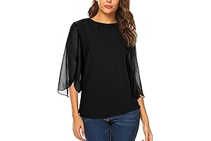Womens Layered Flowy Chiffon Blouse with Half Sleeves - The Perfect Sartorial Statement