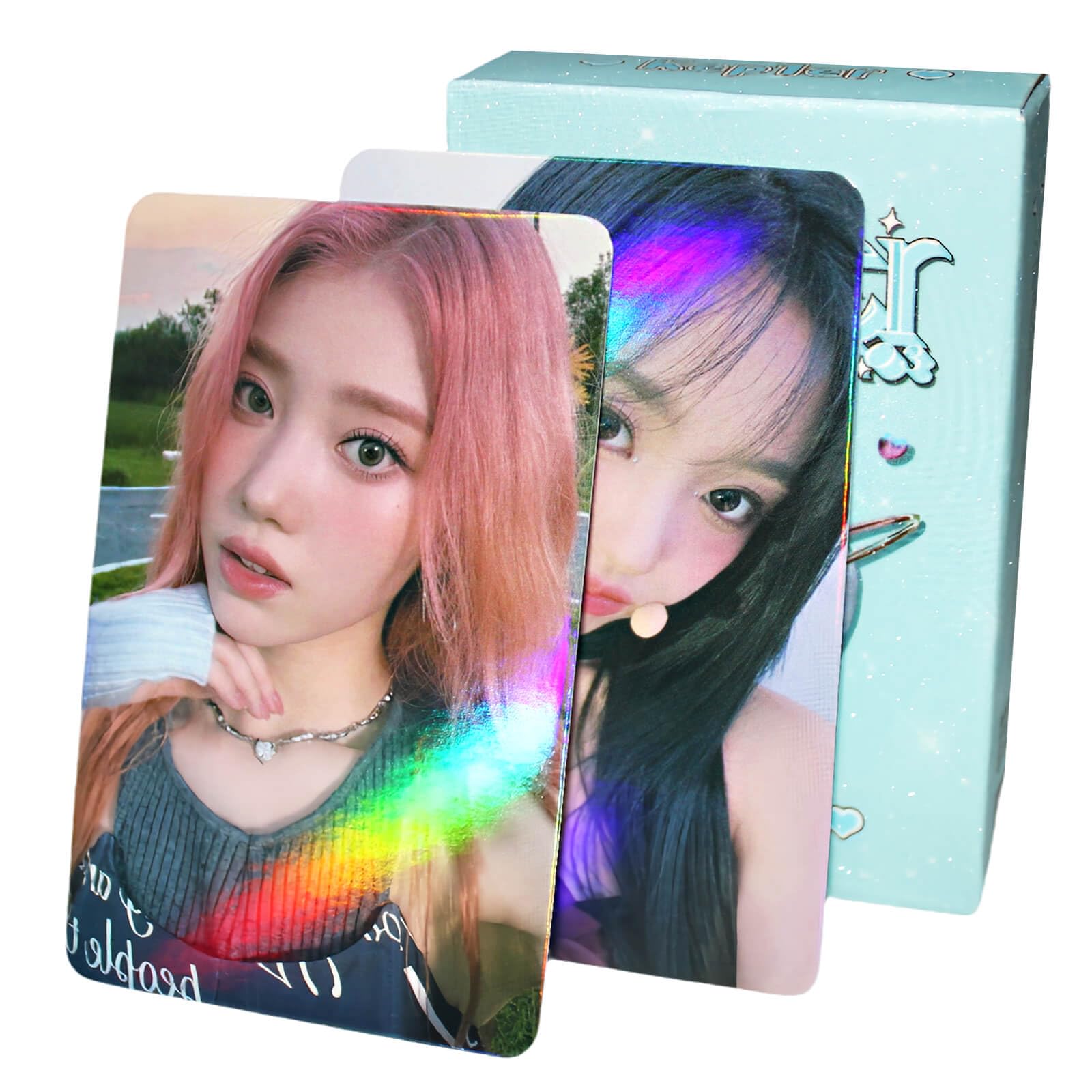 PYAJUUKep1er Photocards 50pcs Kep1er Laser Photocars Kpop Kep1er Holo Effect Album Cards Gift for Fans Daughter Collection Cards