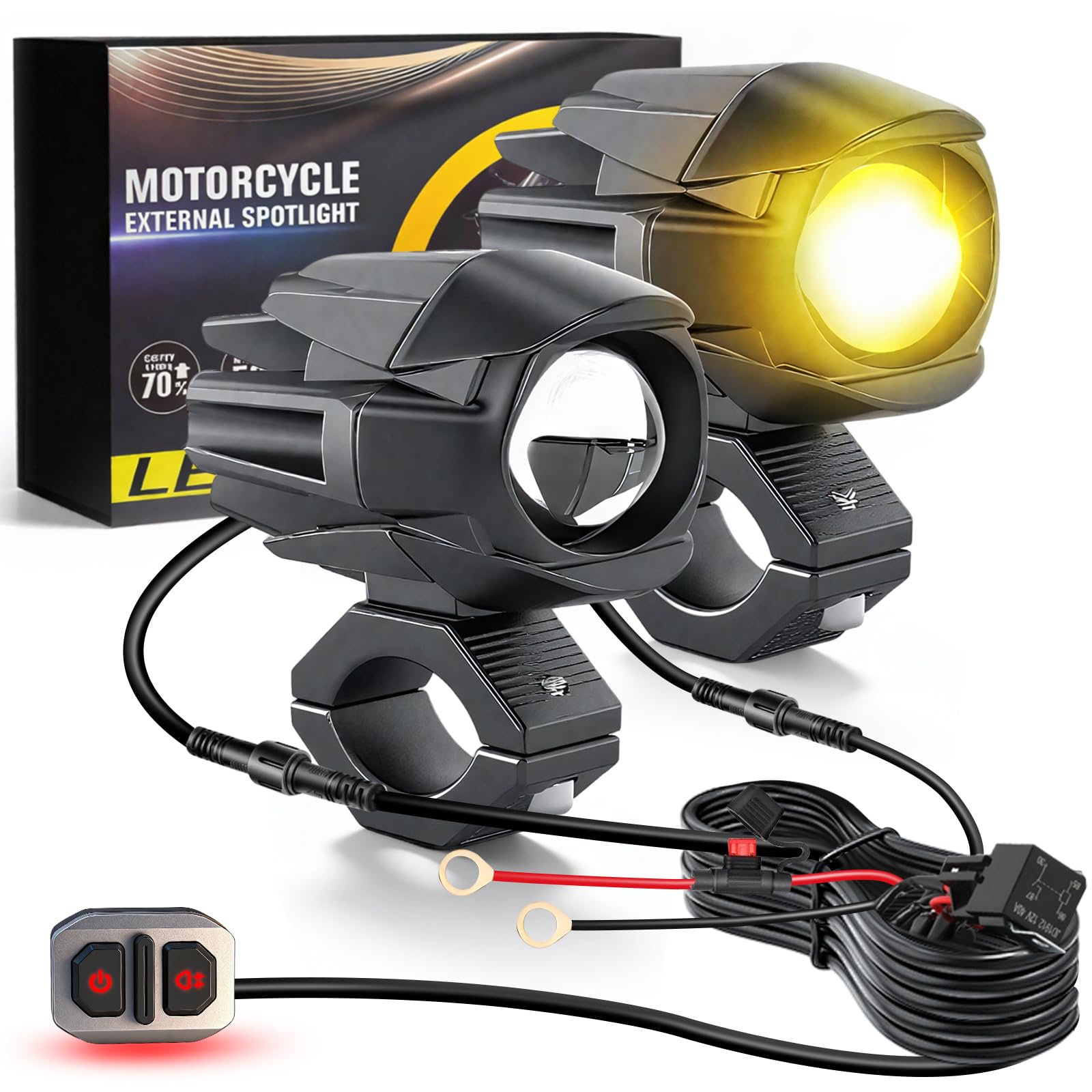 CO LIGHT バイクフォグランプ LED 作業灯 3モード切り替え 2個 Amazon | CO LIGHT バイクフォグランプ LED 作業灯 3モード切り替え 黄