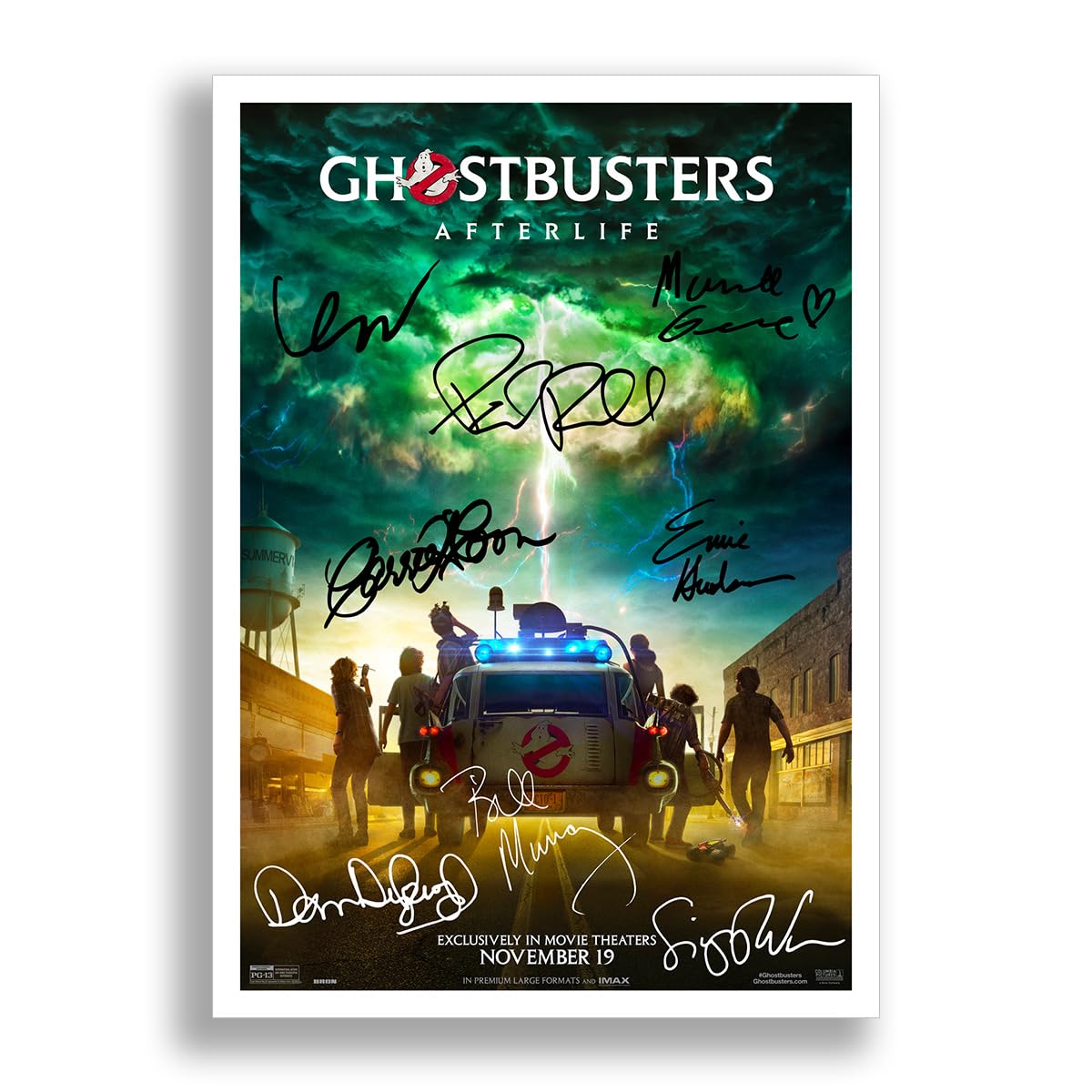 Mounted Gifts Black Ghostbusters Afterlife Cast Signed Movie Poster Autograph A4 Photo Print Framed Boxset Memorabilia Gift 2021 Film (Poster Only)