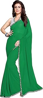Mirchi Fashion Women's Mirror Border Latest Indian Bollywood Designer Saree Unstitched Blouse Piece