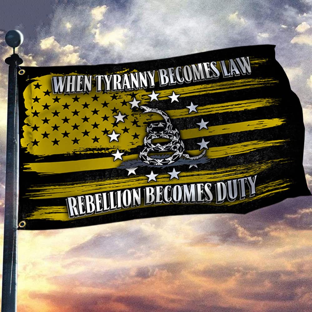 Amazon.com : Patriothee Gadsden Grommet Flag When Tyranny Becomes Law  Rebellion Becomes Duty Flag, Double Sided US American Flag, Betsy Ross Flag  3x5, Freedom Patriot Garden Decoration Flag, 3x5' : Patio, Lawn
