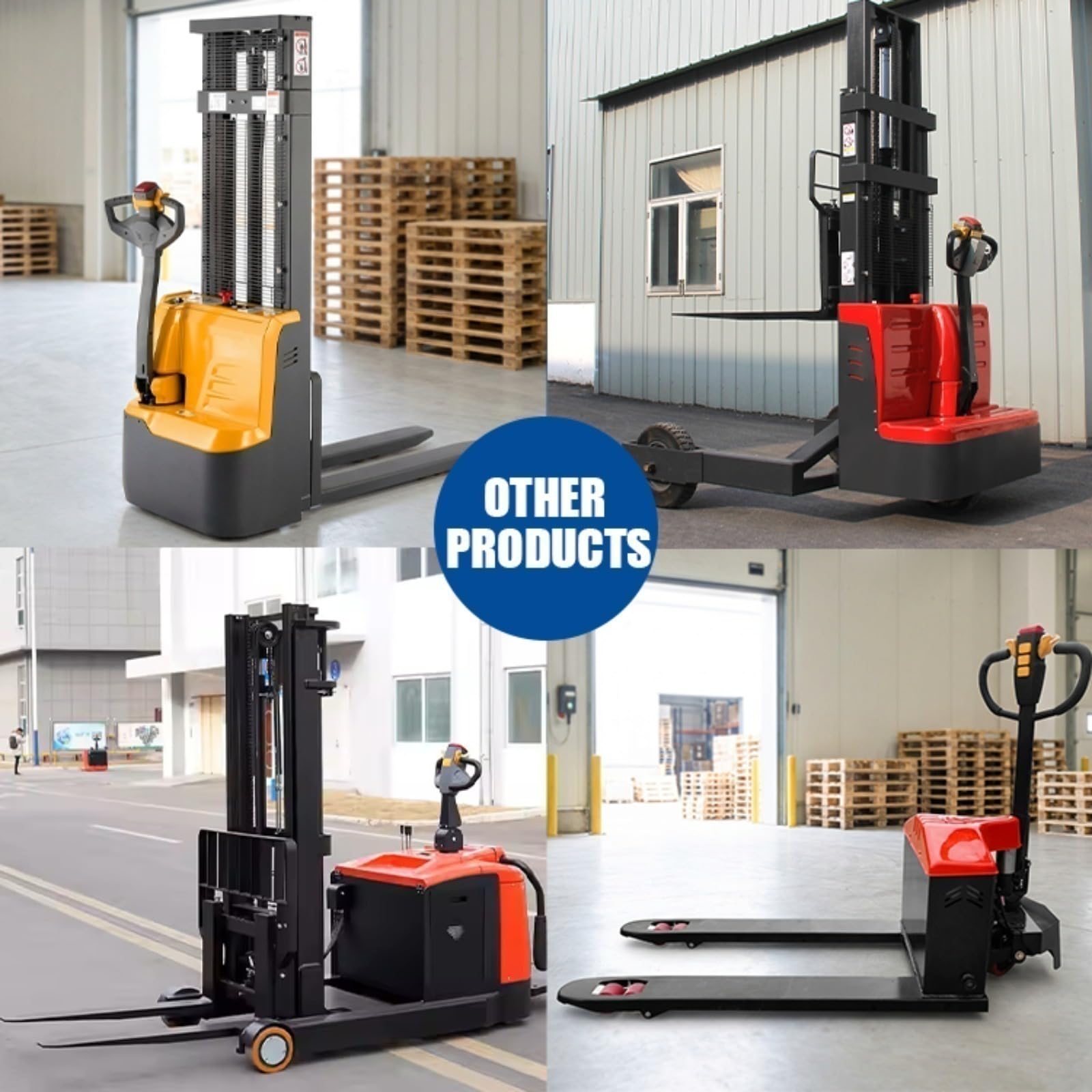 Impilatore di pallet elettrico e manuale, impilatori mobili ad alto sollevamento, camion idraulico compatto per magazzino, fabbrica, supermercato, logistica e movimentazione dei materiali di piccolo