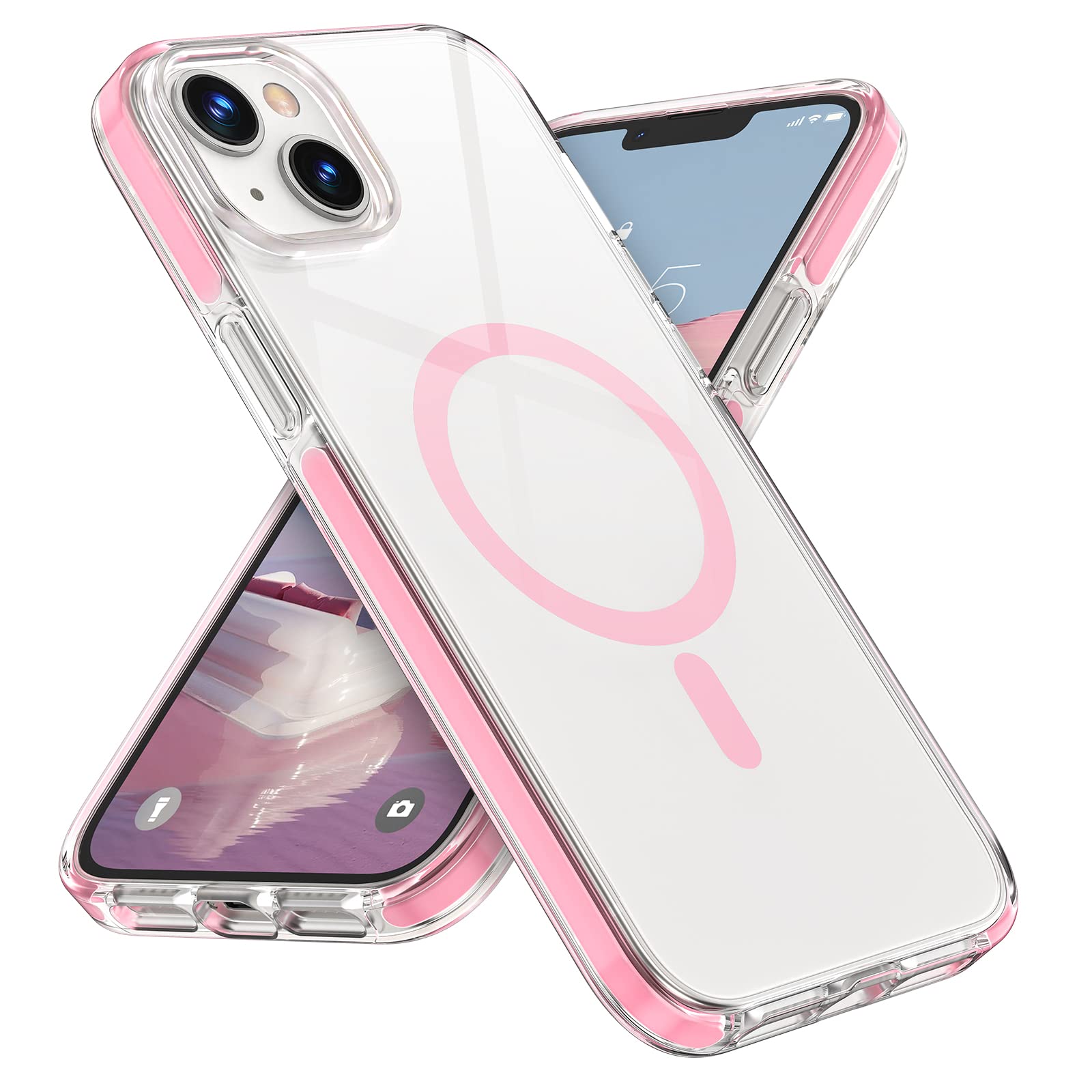 MILPROX Case Compatible with Magsafe for iPhone 14/iPhone 13, Magnetic Clear [Non Yellowing] [Mil-Grade Protection] Shockproof Heavy Duty Bumper Cover