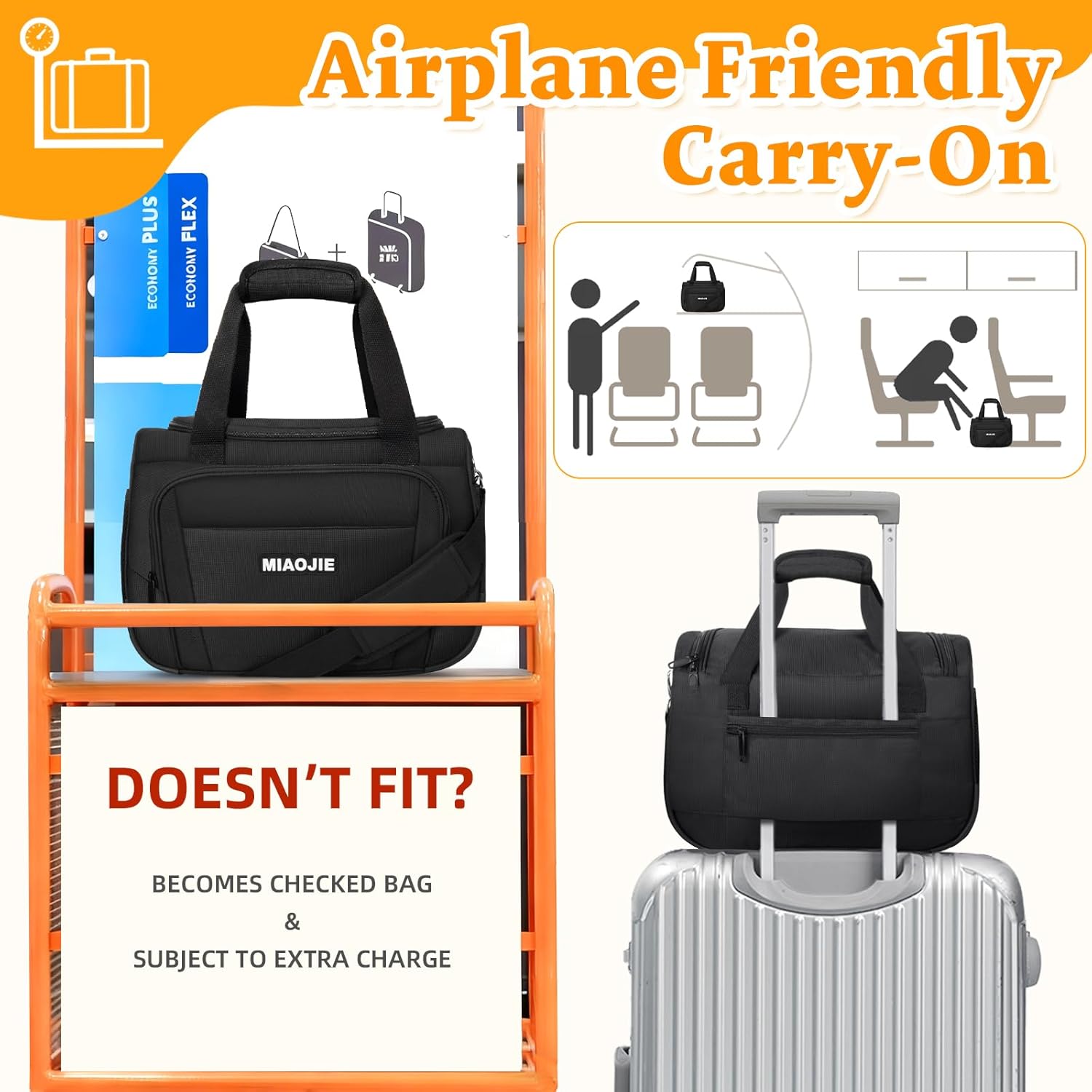 Kids Duffle Bag for Girls Boys, Travel Duffle Bag Kids Travel Bag Weekender Overnight Bag Sports Gym Dance Bag for Girls Boys Teens -14IN Black - Image 4