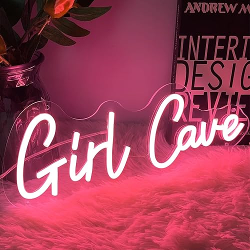 Miniatura 5 de Letrero de neón con diseño de cueva de niña para decoración de pared, letrero iluminado para interiores, dormitorio, decoración del hogar, letreros