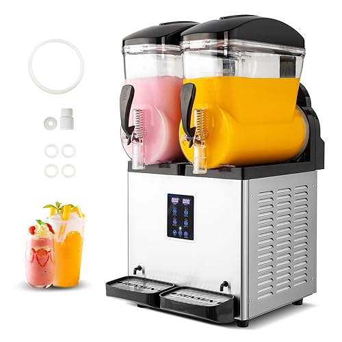 ROVSUN Máquina de Margaritas Máquina Comercial de Granizados, Máquina de Granizados de 8 Galones Máquina de Bebidas Congeladas Enfriamiento