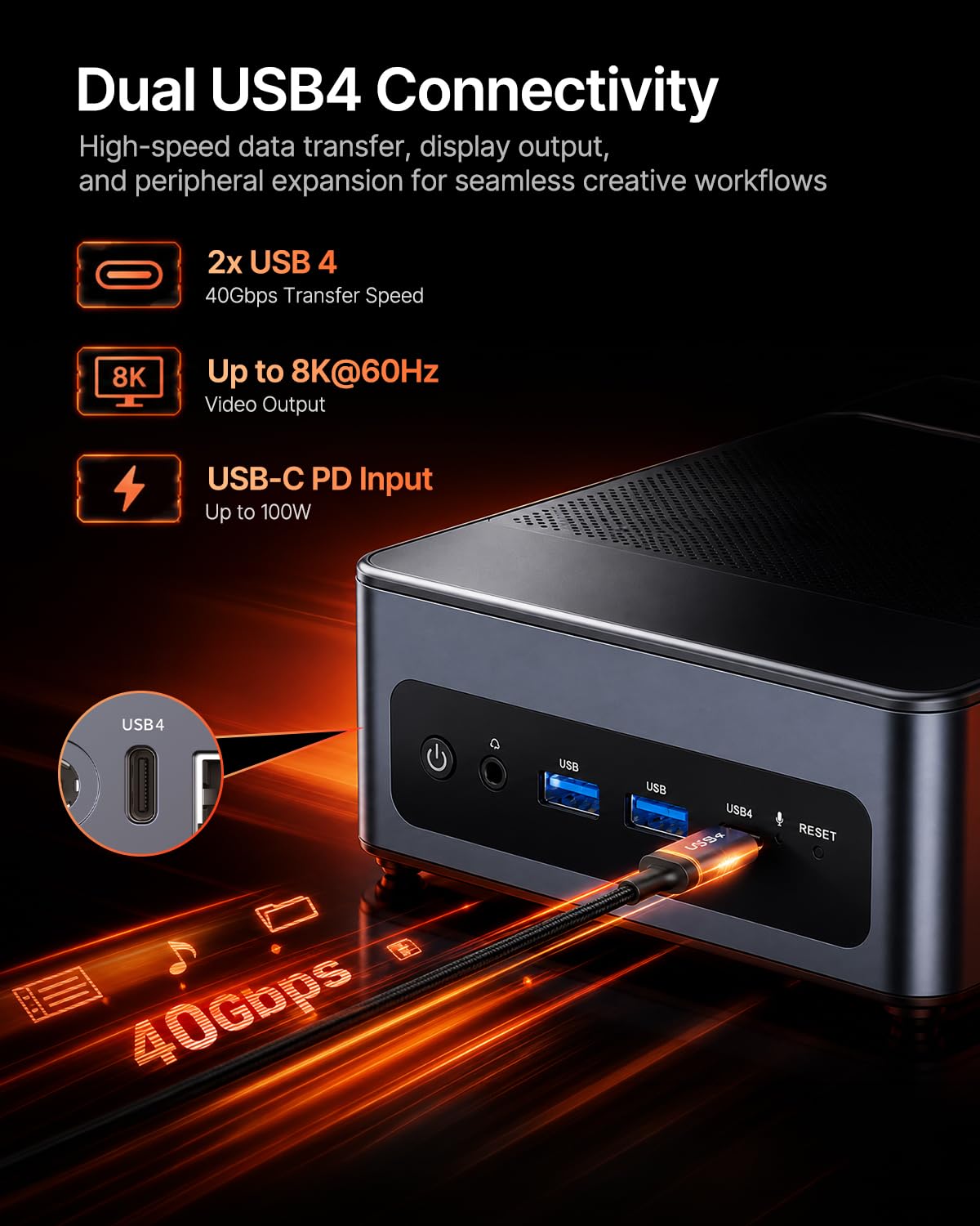 ACEMAGIC AI Mini PC AMD Ryzen AI 9 HX 470 Radeon 890M 86 Tops AI PC AI Productivity Mini PC, Dual LAN Dual Fans Oculink WiFi 7 HDMI DP2.1 Type-C 3.5mm Audio USB4*2 Mini Desktop Barebone senza RAM ROM