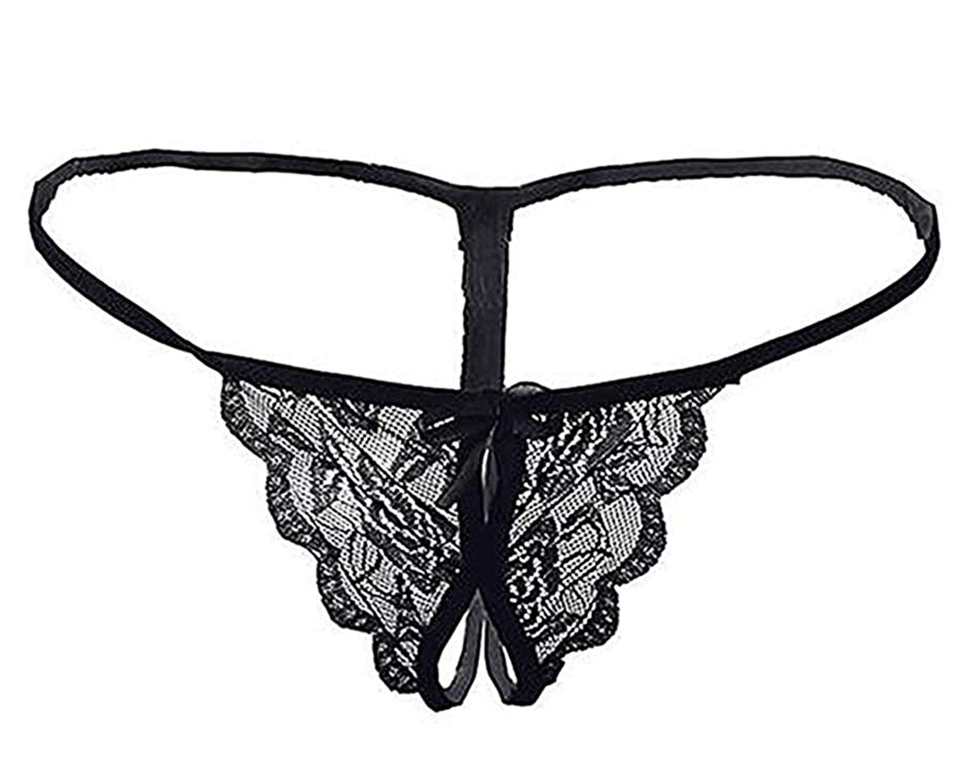 myza Women's Polyester Spandex Solid G Sting/Thong g stingthong Underwear for Ladies/Girls (Black 20)-picture-10