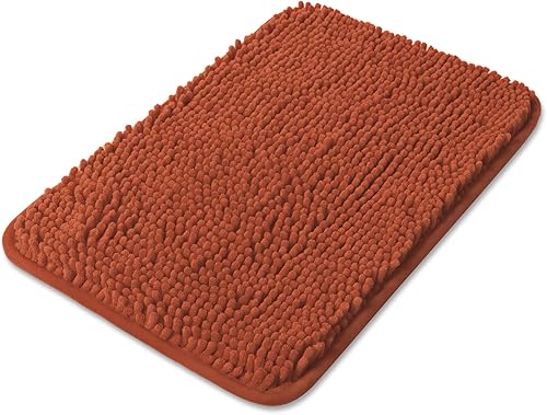 Miniatura 307 de Yeaban Alfombras de baño gris oscuro – Gruesas alfombras de baño de chenilla | Alfombras de baño absorbentes y lavables antideslizantes, alfombras