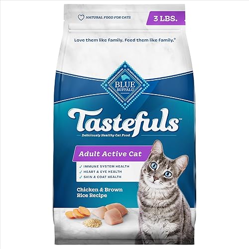 Blue Buffalo Tastefuls Active - Alimento seco para gatos, fabricado en los Estados Unidos con ingredientes naturales, receta de pollo y arroz