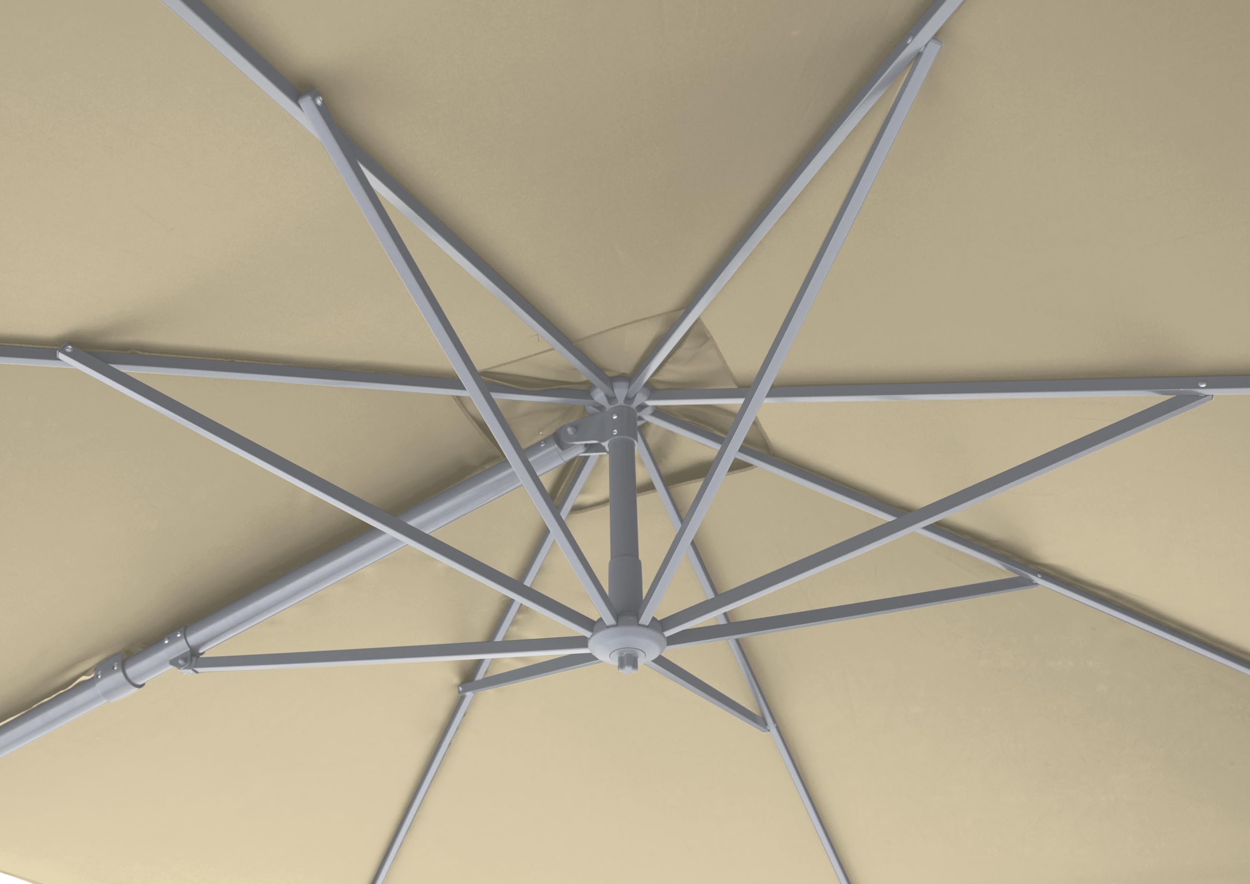 METRO Professional Sombrilla Colgante Cuadrada, Aluminio/Poliéster, 3 x 3 m, Apertura por Manivela, Giro de 360°