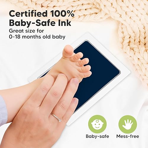 Miniatura 313 de Kit de 4 manos y huellas de bebé sin tinta, almohadilla de tinta sin desorden para recuerdo de recién nacidos, kit de huellas de nariz de perro