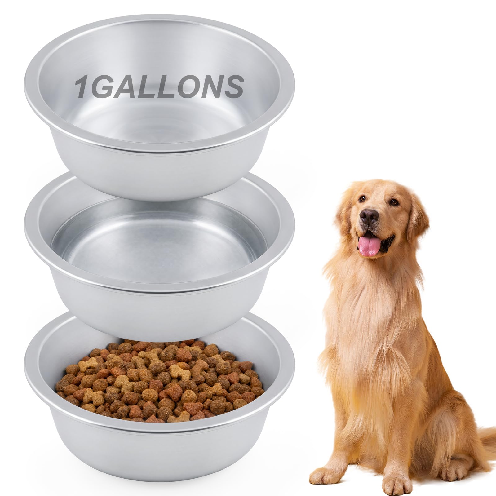 Zonon 3 Pack 1 Gallon Deep Aluminum Feeding Food Pans Oil Drain Pans